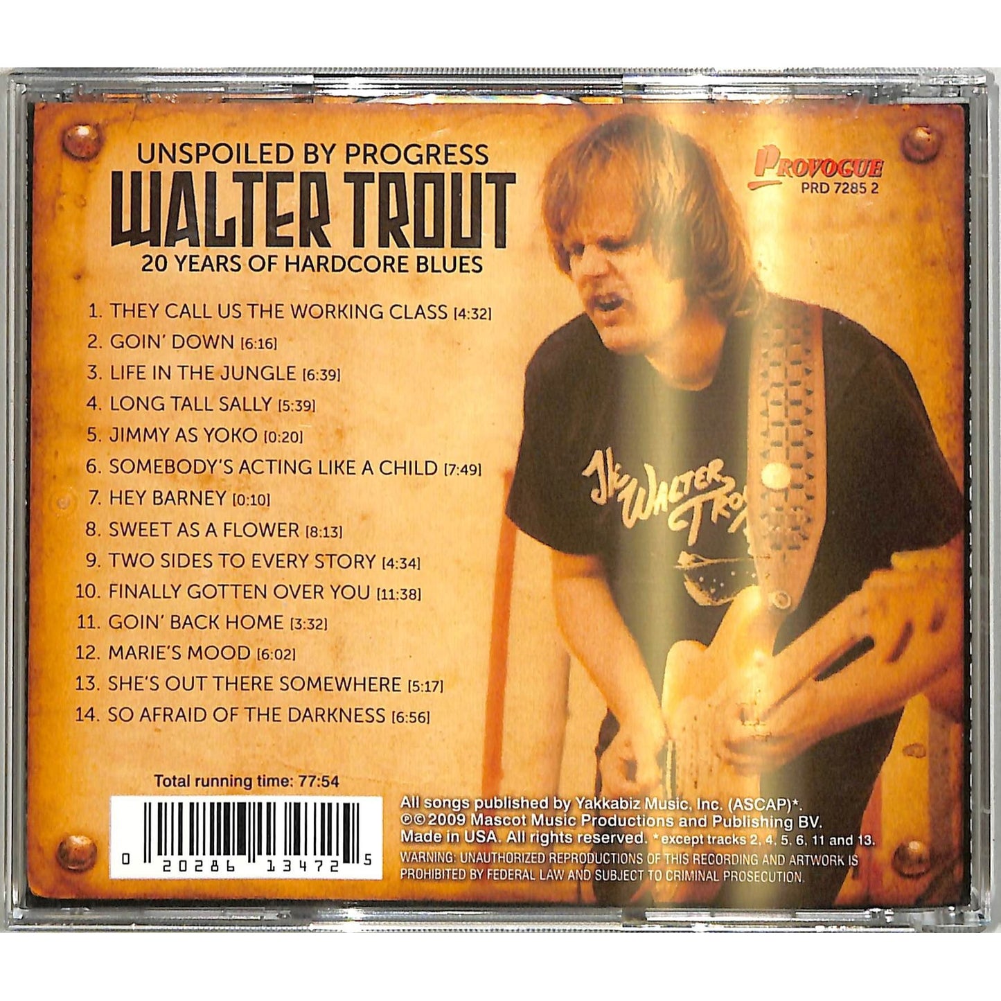 Walter Trout - Unspoiled by Progress: 20 Years of Hardcore Blues (2009) CD