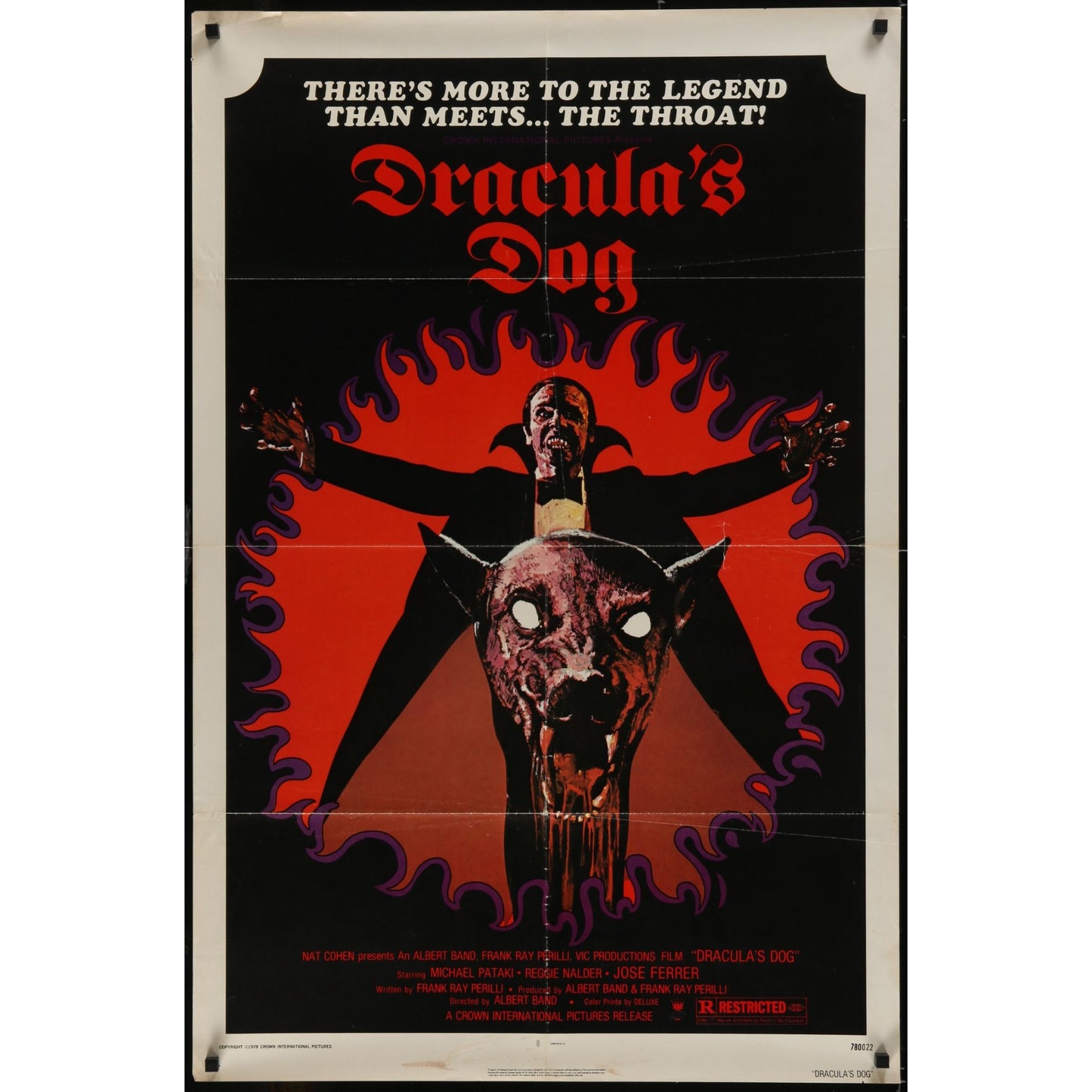 Dracula's Dog (1977) Original Movie Poster Folded 27x41