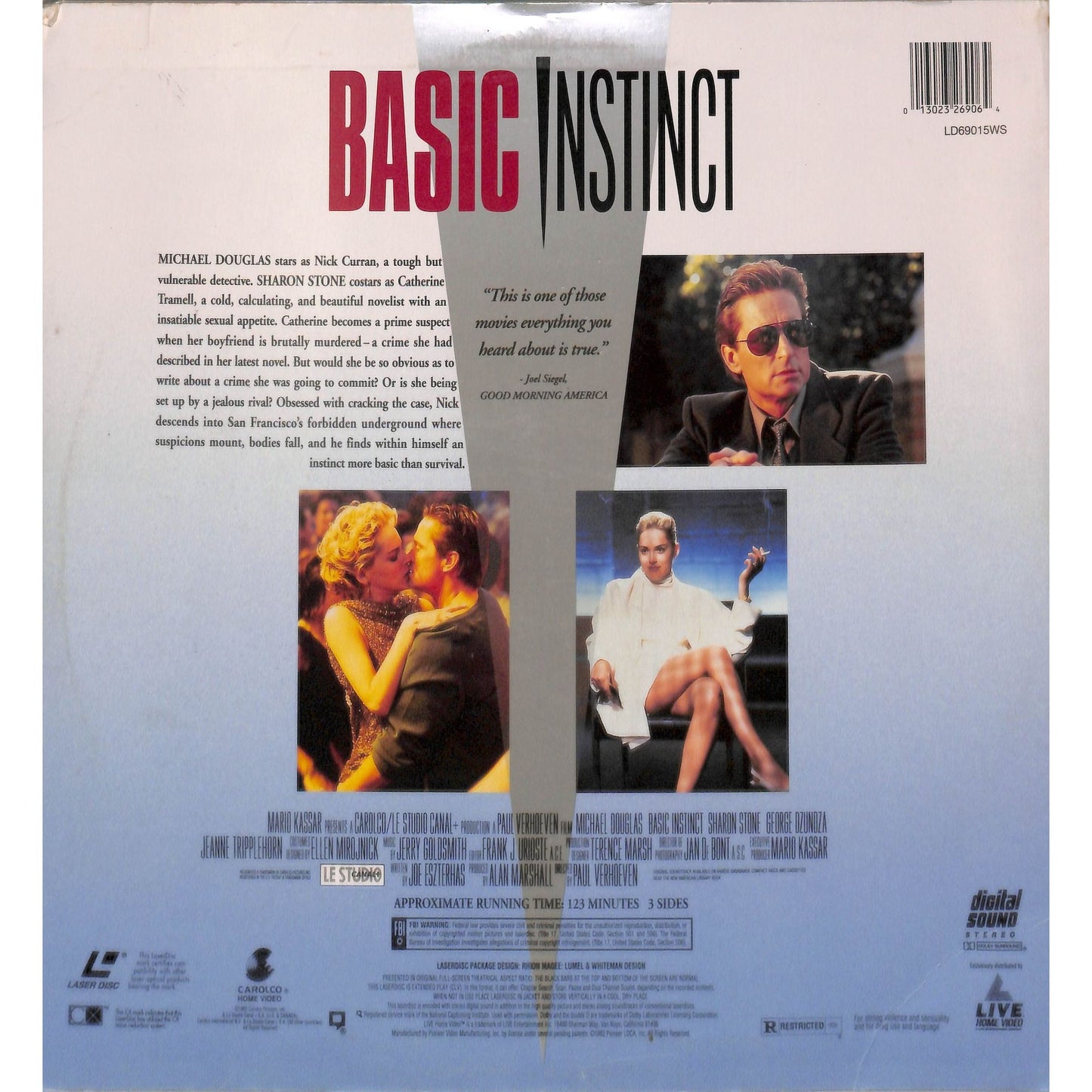 Basic Instinct (1992) Laserdisc Video