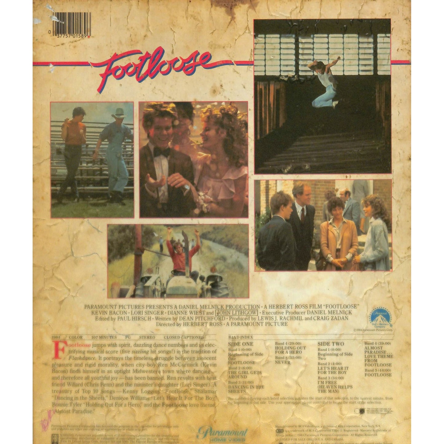 Footloose (1984) Vintage CED Videodisc TESTED WORKING