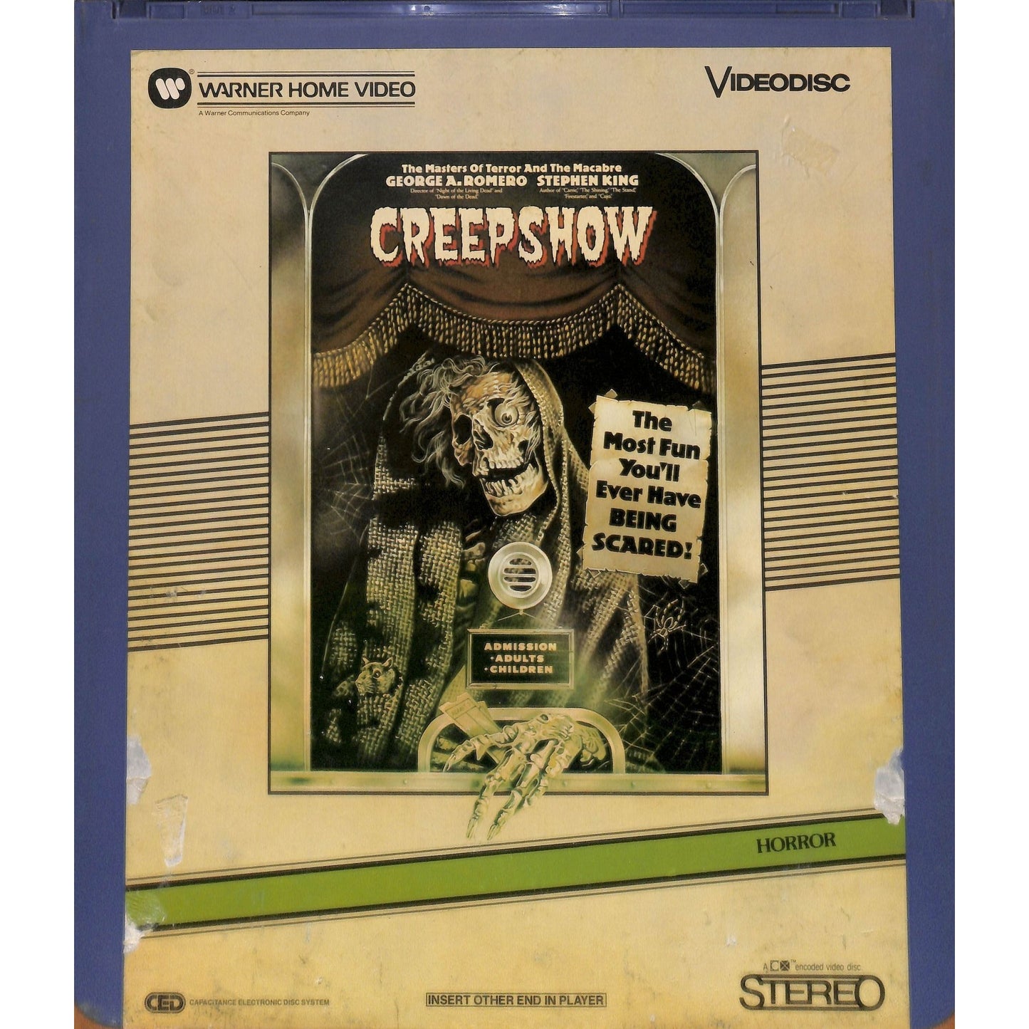 Creepshow (1982) Vintage RCA CED SelectaVision Videodisc TESTED WORKING