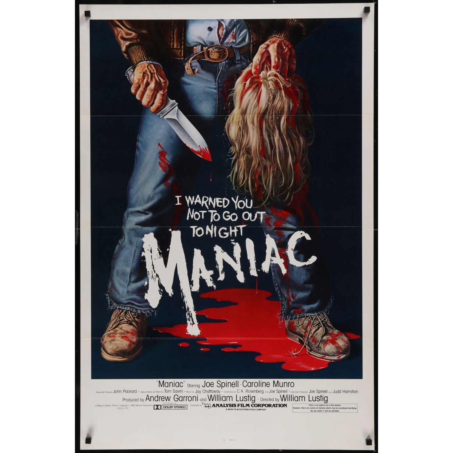 Maniac (1980) Original Movie Poster 27x41