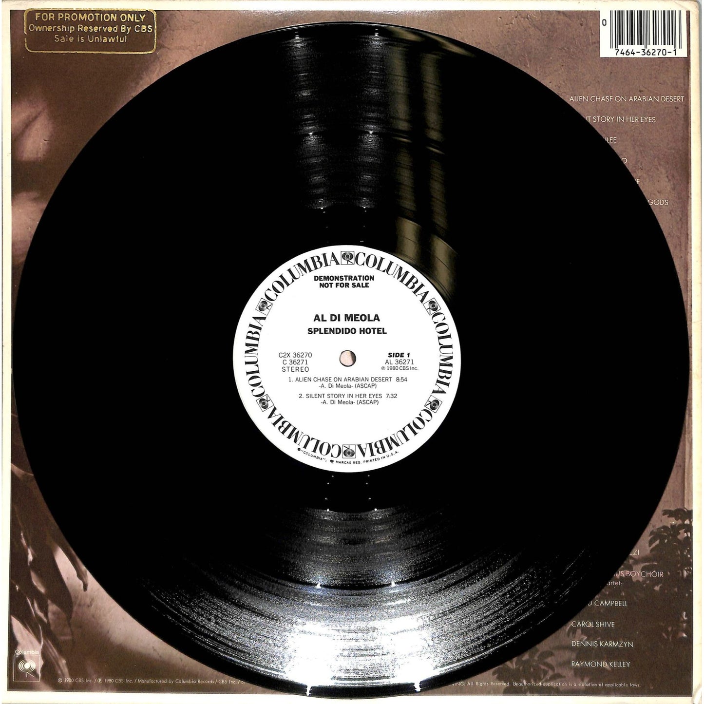 Al Di Meola - Splendido Hotel (1980) Promo 2LP Vinyl Record C2X 36270