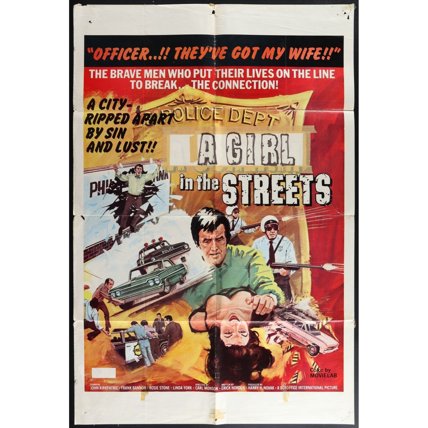 A Scream in the Streets (1973) Original Movie Poster Folded 27x41