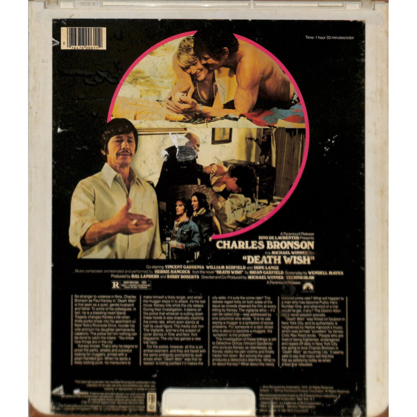 Death Wish (1974) Vintage CED Videodisc TESTED WORKING