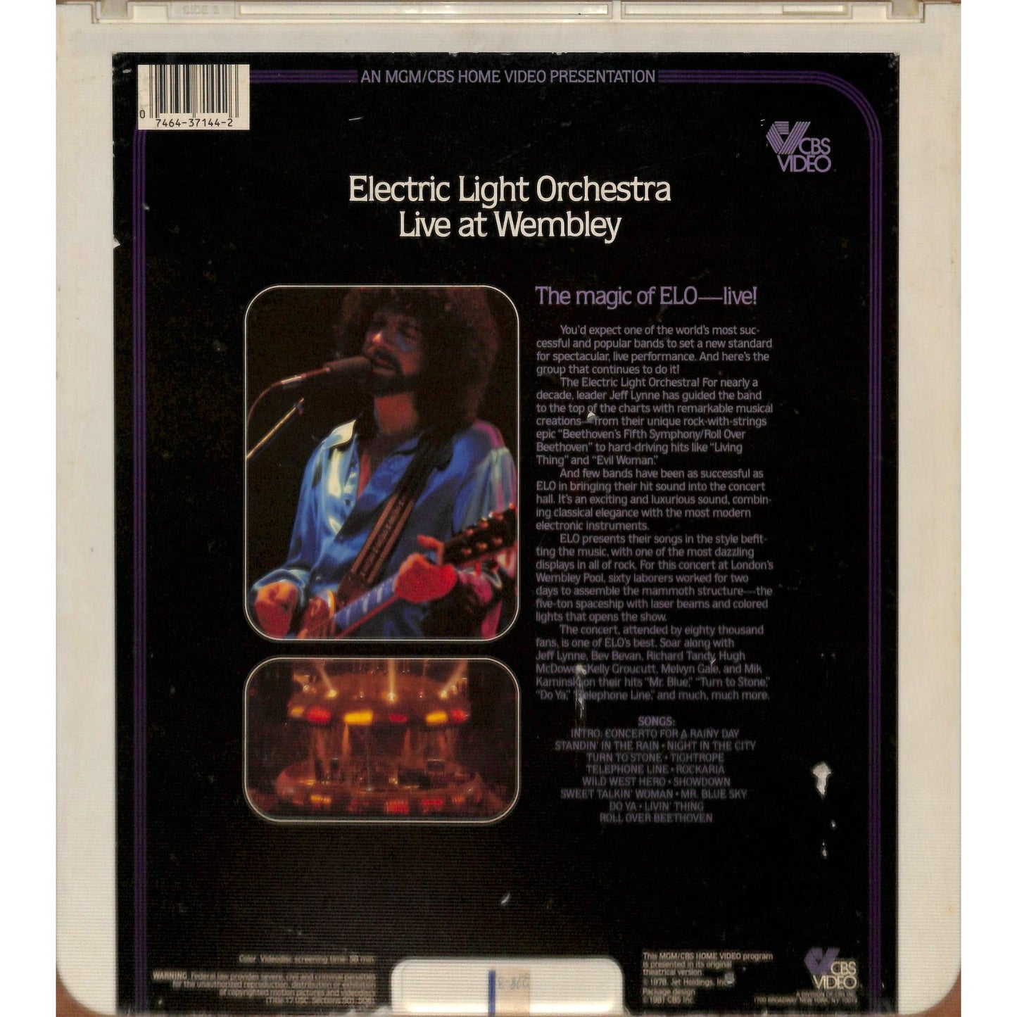 Electric Light orchestra (1978) CED RCA SelectaVision Videodisc TESTED WORKING