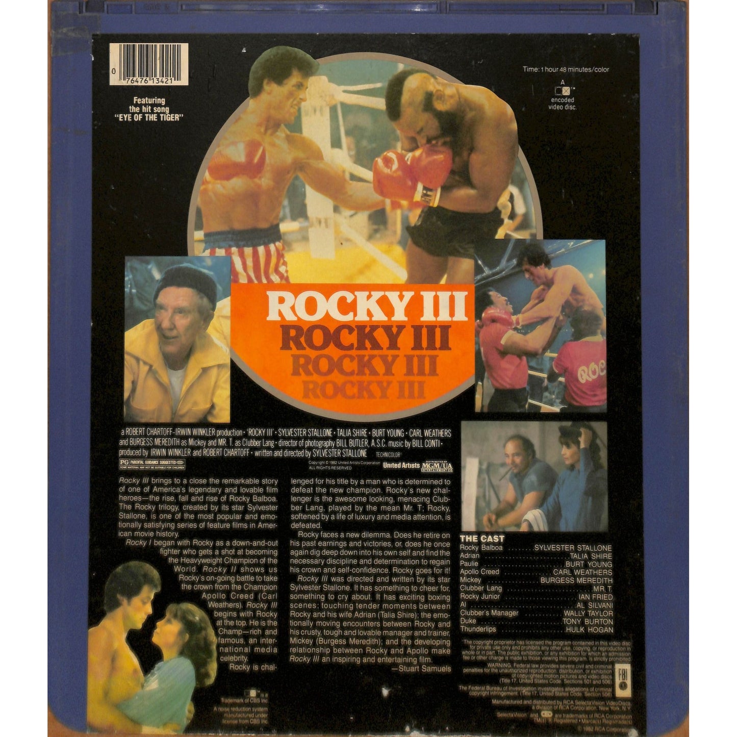 Rocky III (1982) Vintage CED RCA SelectaVision Videodisc TESTED WORKING