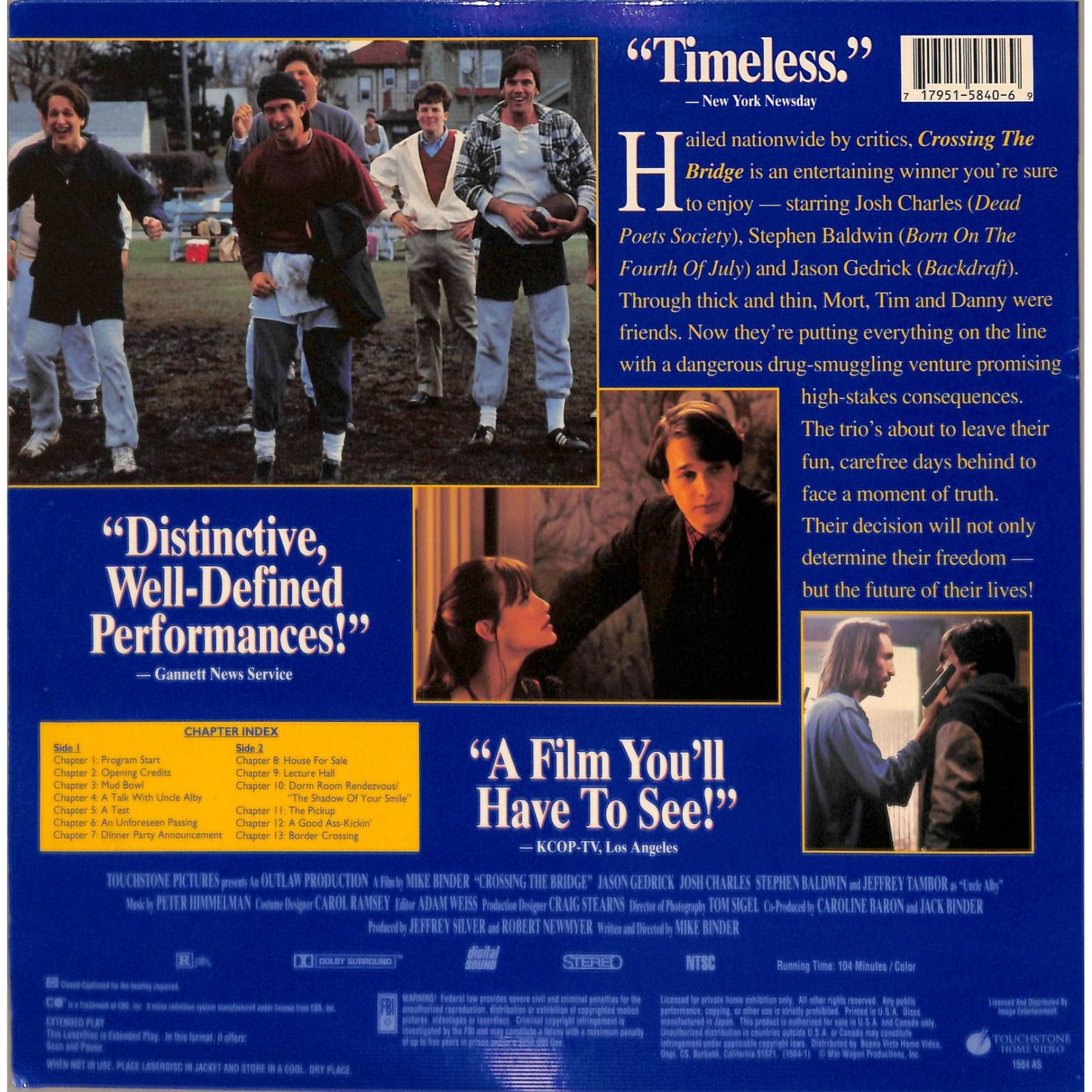 Crossing the Bridge (1992) Laserdisc