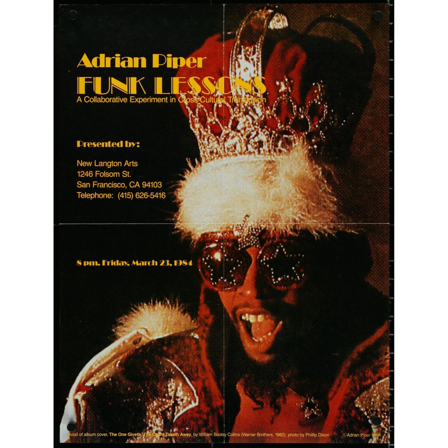 ADRIAN PIPER FUNK LESSONS Original Poster Rolled 18x24