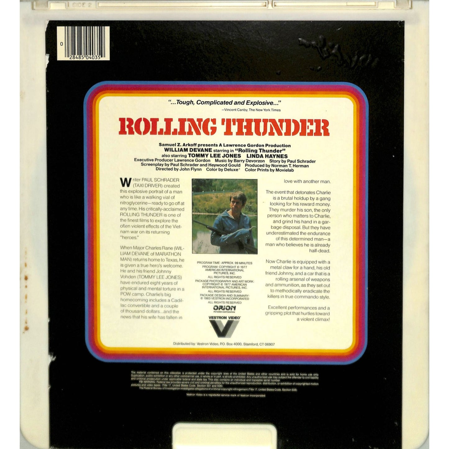 Rolling Thunder (1977) Vintage CED Videodisc