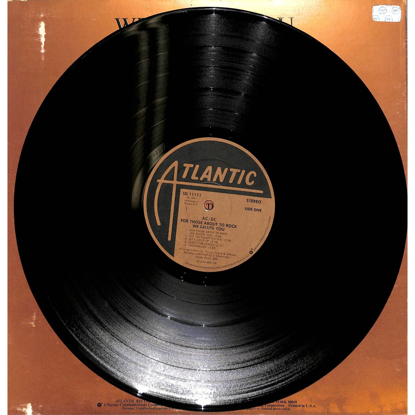AC/DC - For Those About to Rock (We Salute You) Vinyl Record SD 11111