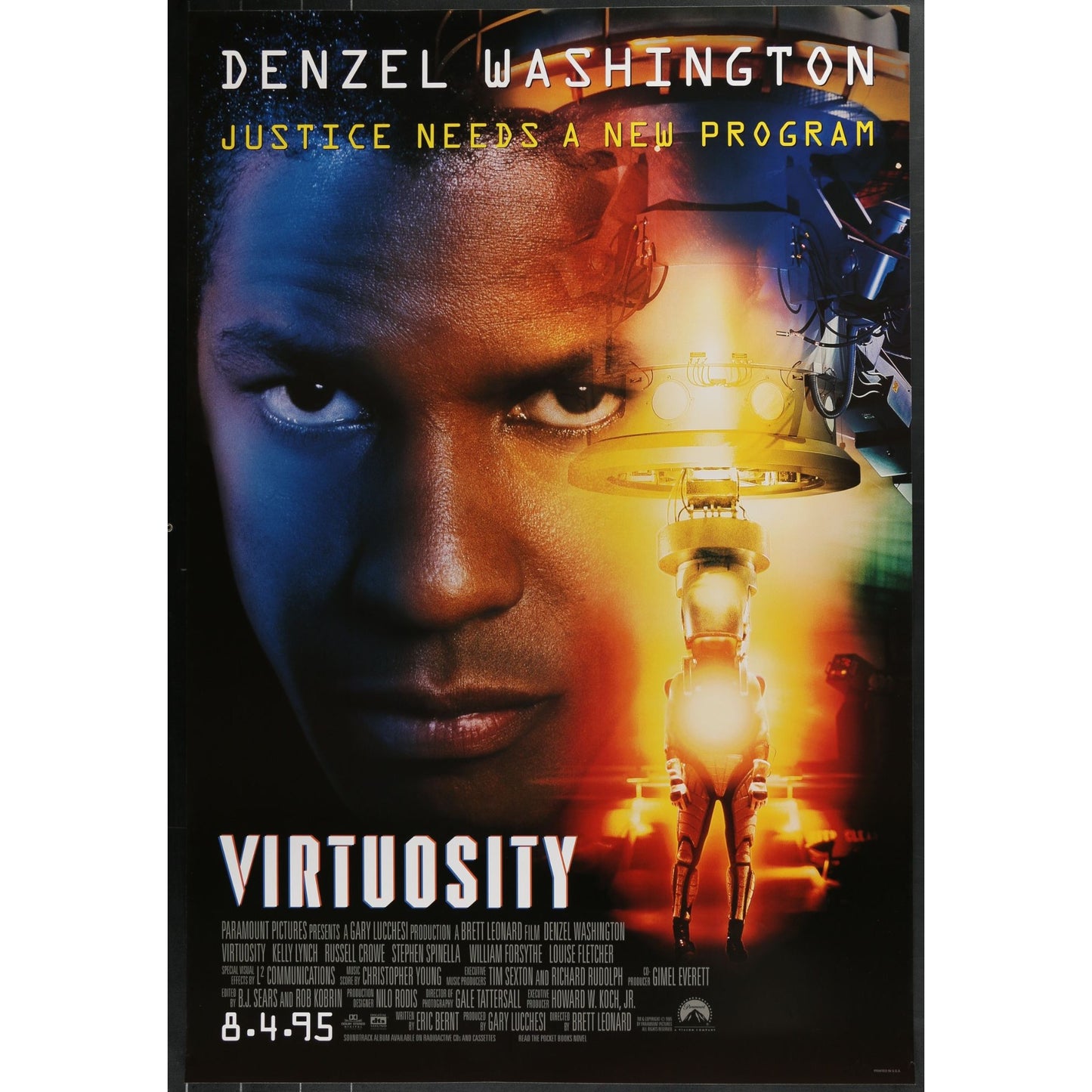 Virtuosity (1995) Original Single-sided Movie Poster Rolled 27x40