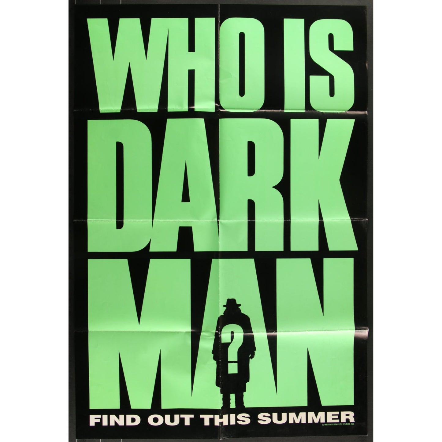 Who Is Dark Man (1990) Original Movie Poster Folded 27x41