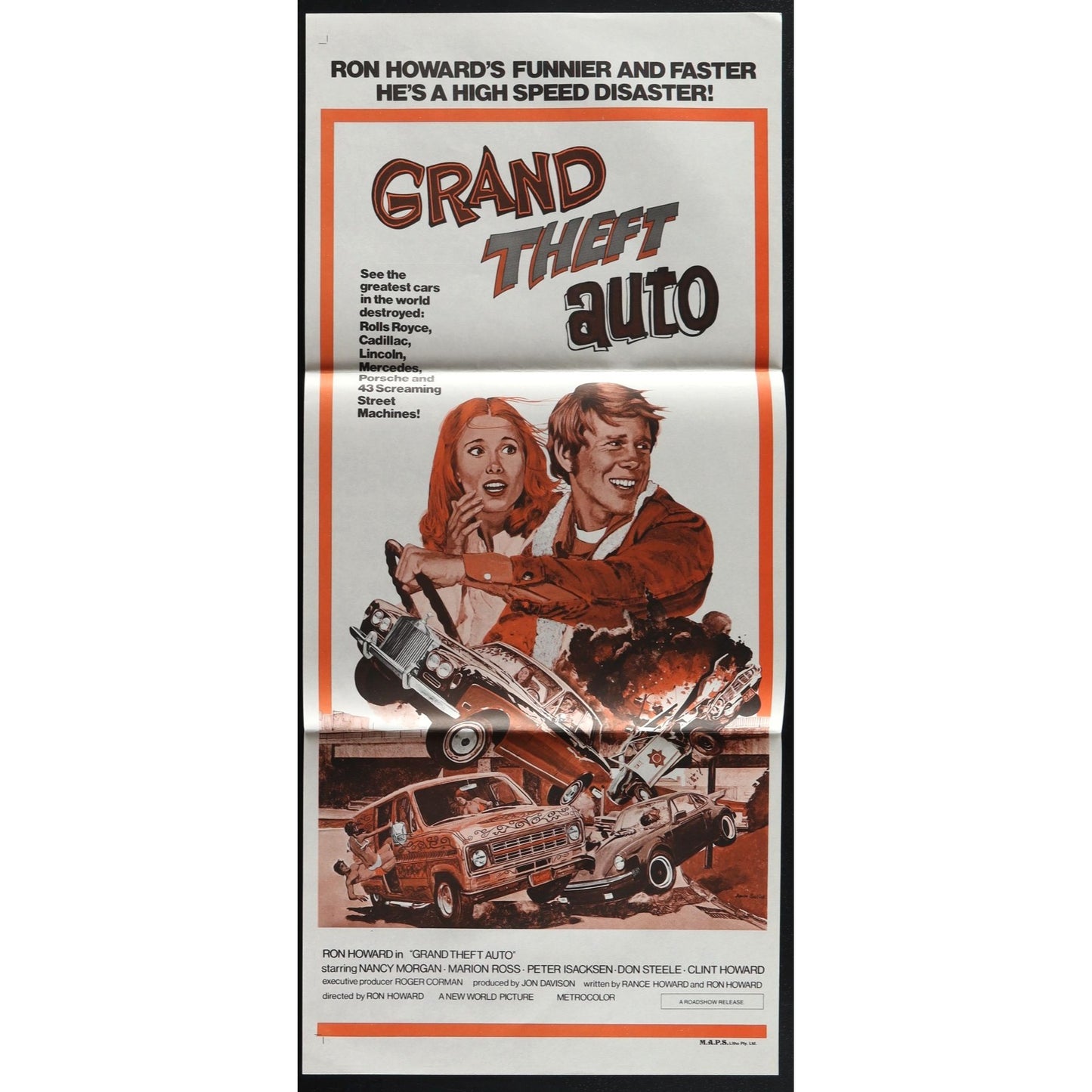 Grand Theft Auto (1977) Original Australian Daybill Movie Poster