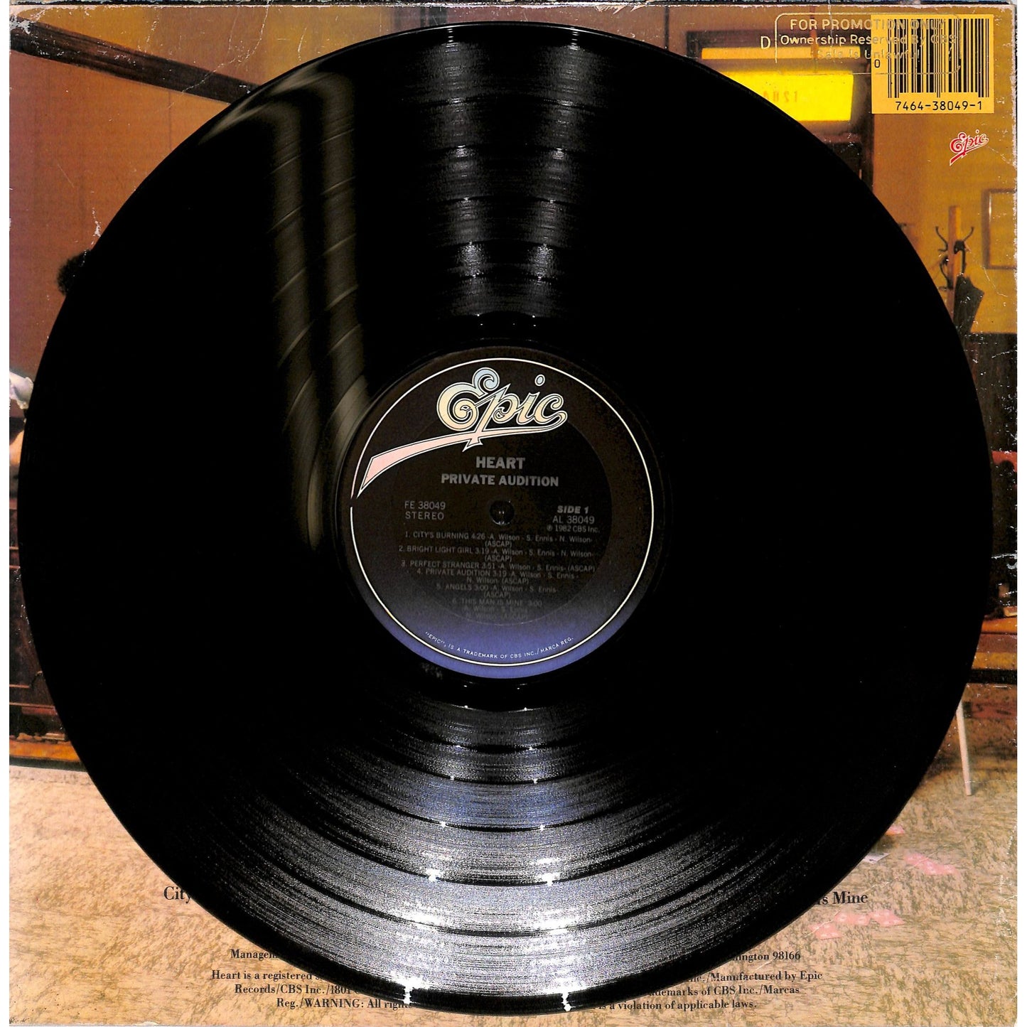 Heart - Private Audition Vinyl Record FE 38049
