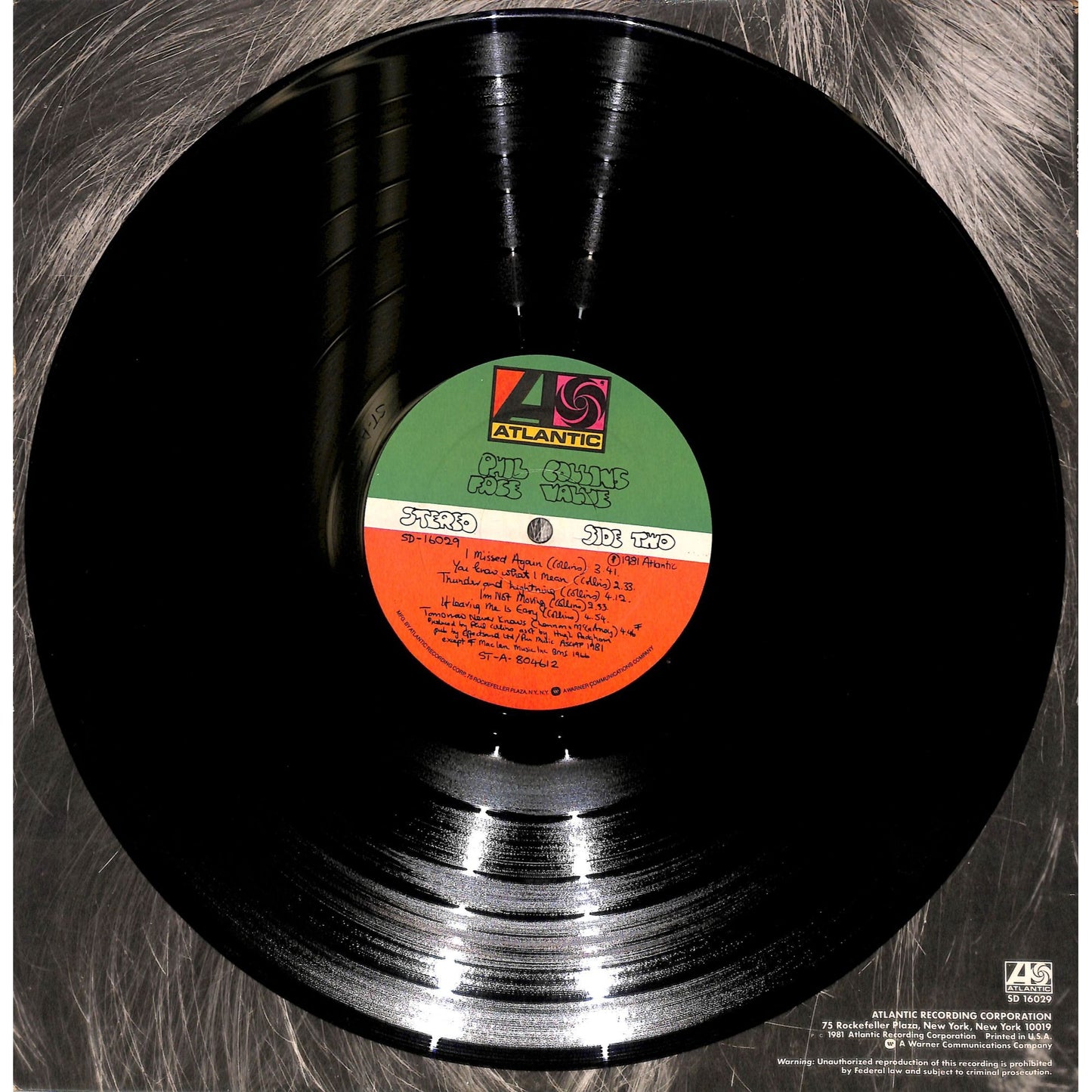 Phil Collins - Face Value Vinyl Record SD 16029