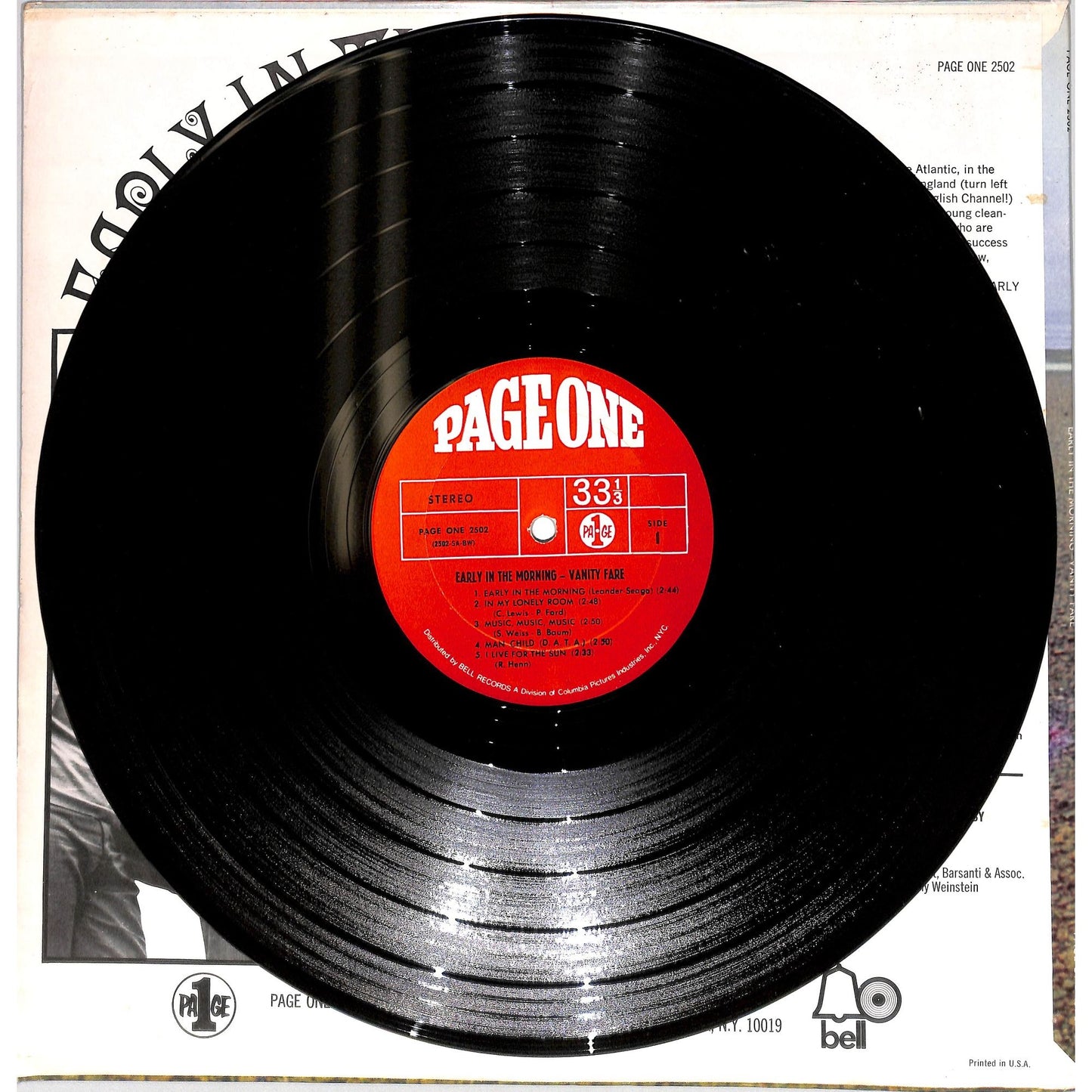 Vanity Fare - Early In The Morning Vinyl Record Page One 2502