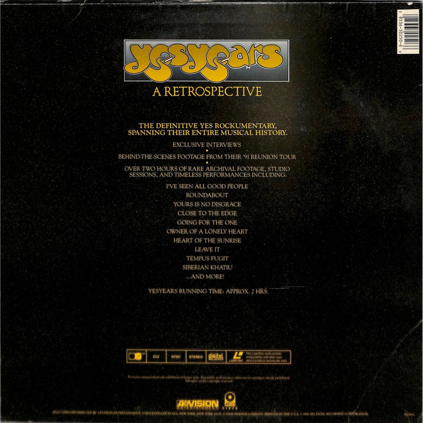 Yesyears: A Retrospective (1991) Laserdisc