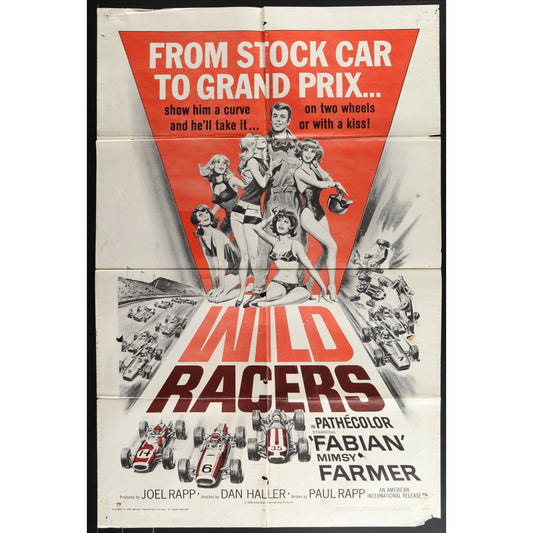 The Wild Racers (1968) Original movie Poster Folded 27x41