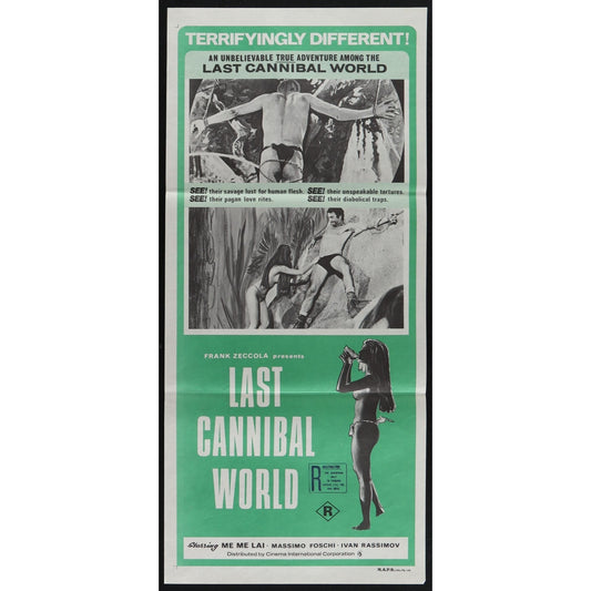 Last Cannibal World (1977) Original Australian Daybill Poster Folded 13x30