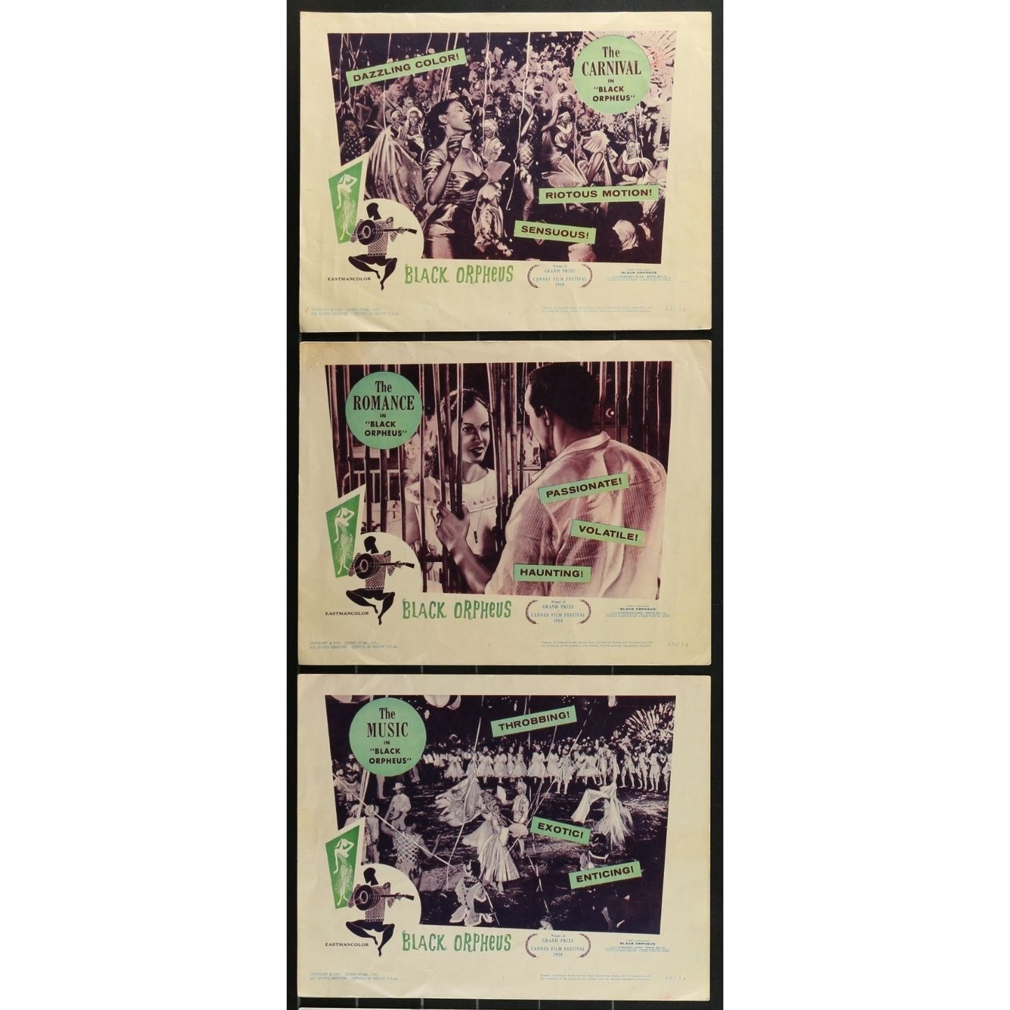 Black Orpheus (1959) Original Lobby Card Movie Poster Set of 4 11x14