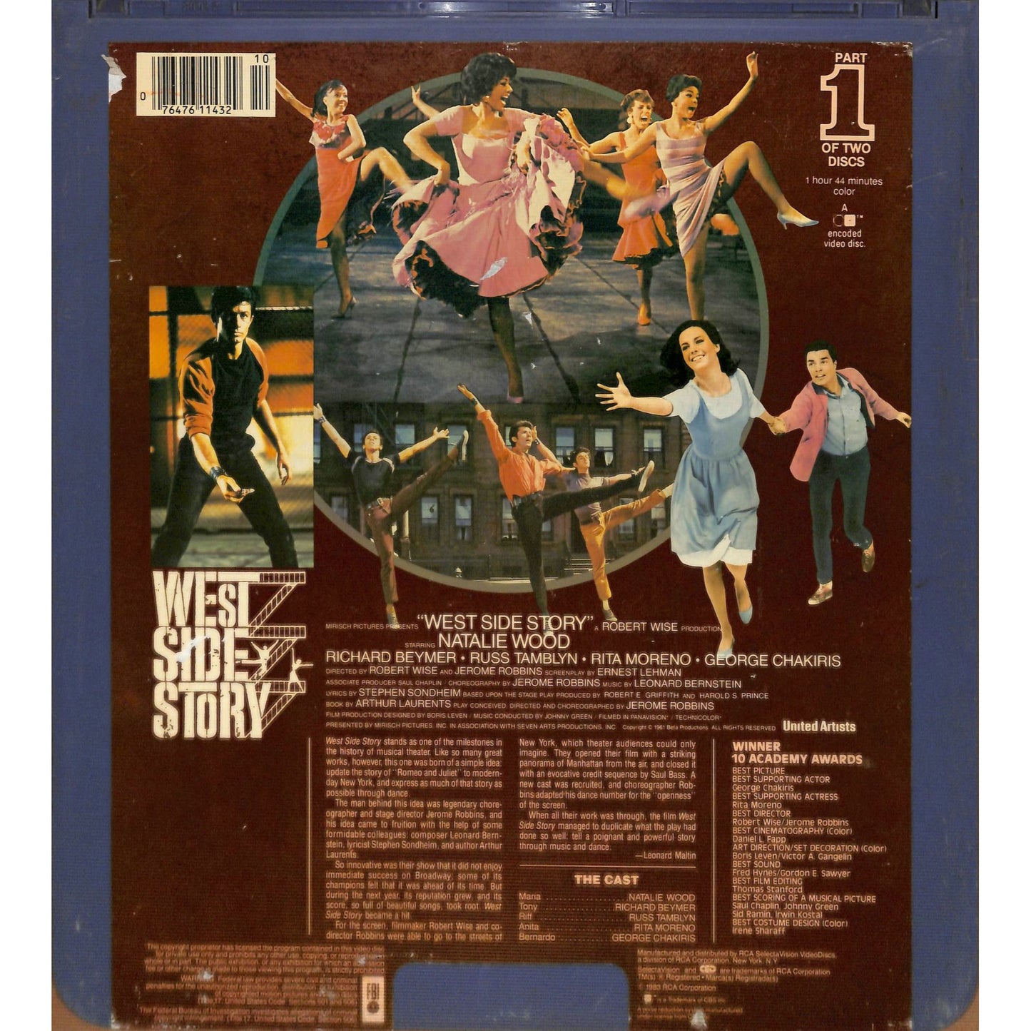 West Side Story Parts 1 & 2 (1961) Vintage CED Videodisc TESTED WORKING