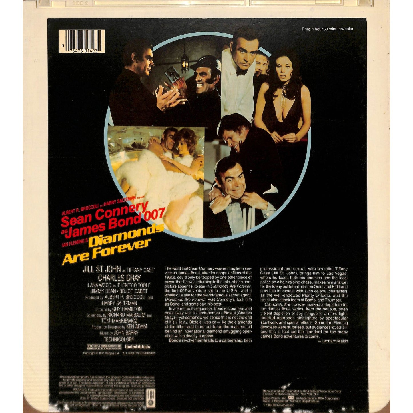 Diamonds Are Forever (1971) Vintage CED Videodisc TESTED WORKING