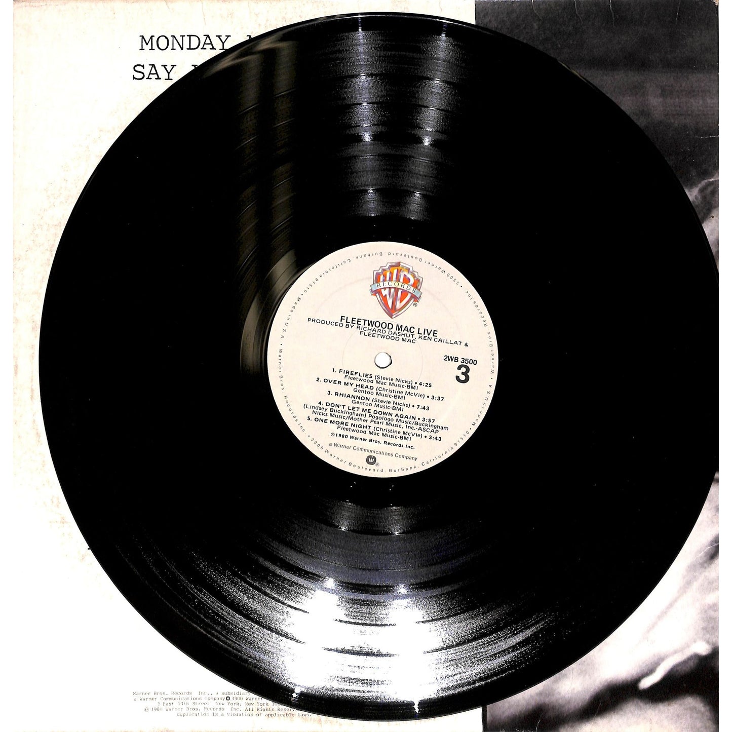 Fleetwood Mac - Fleetwood Mac Live 2LP Vinyl Record 2WB 3500
