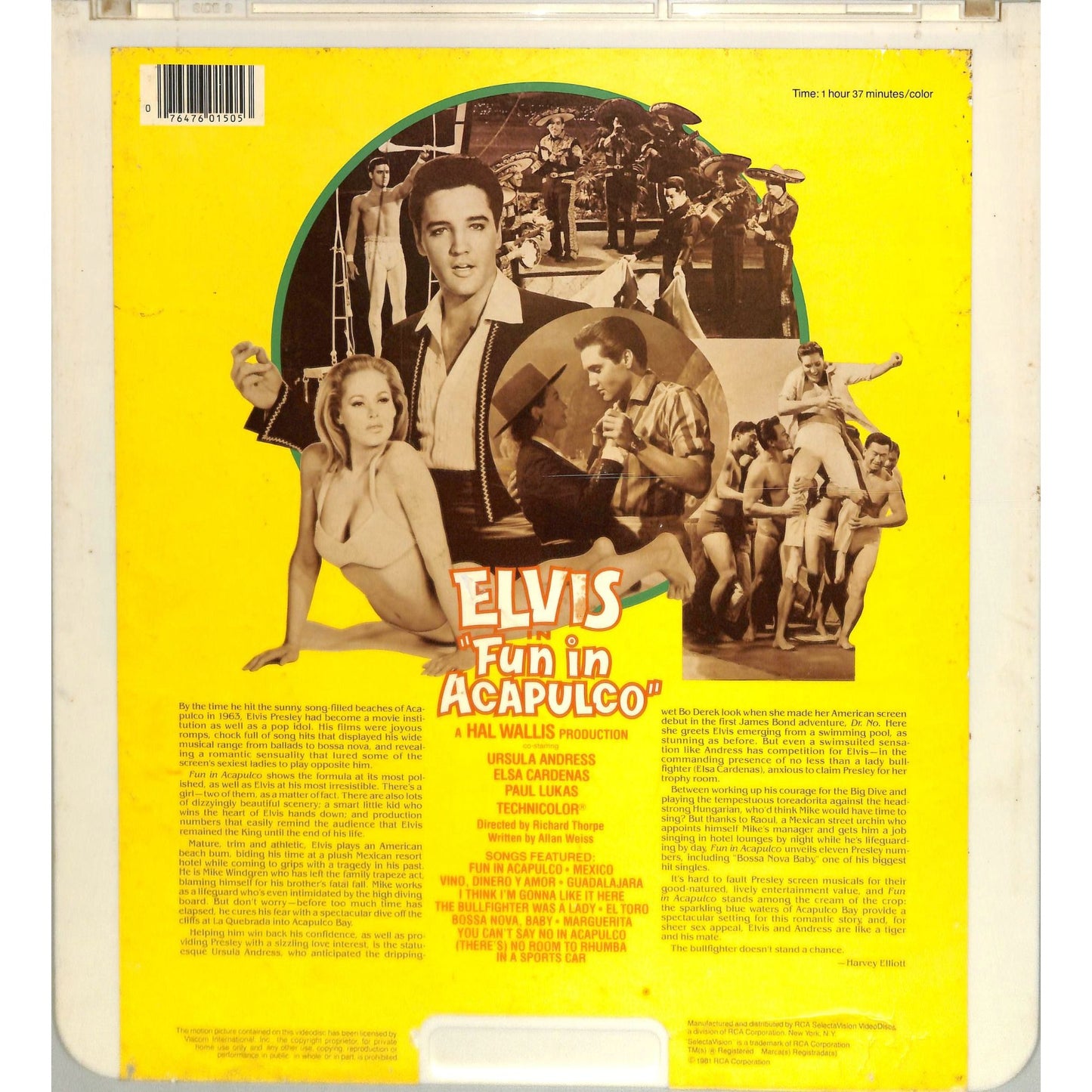 Fun in Acapulco (1963) Vintage CED Videodisc