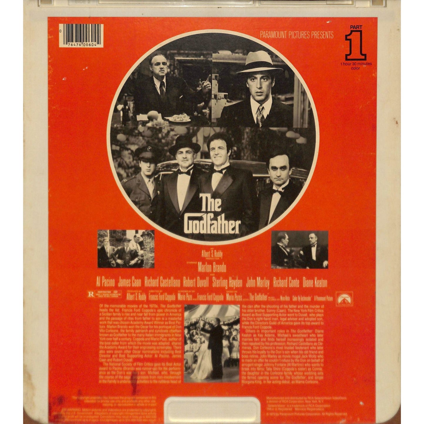 The Godfather Part 1 & 2 (1972) CED RCA SelectaVision Videodisc TESTED WORKING