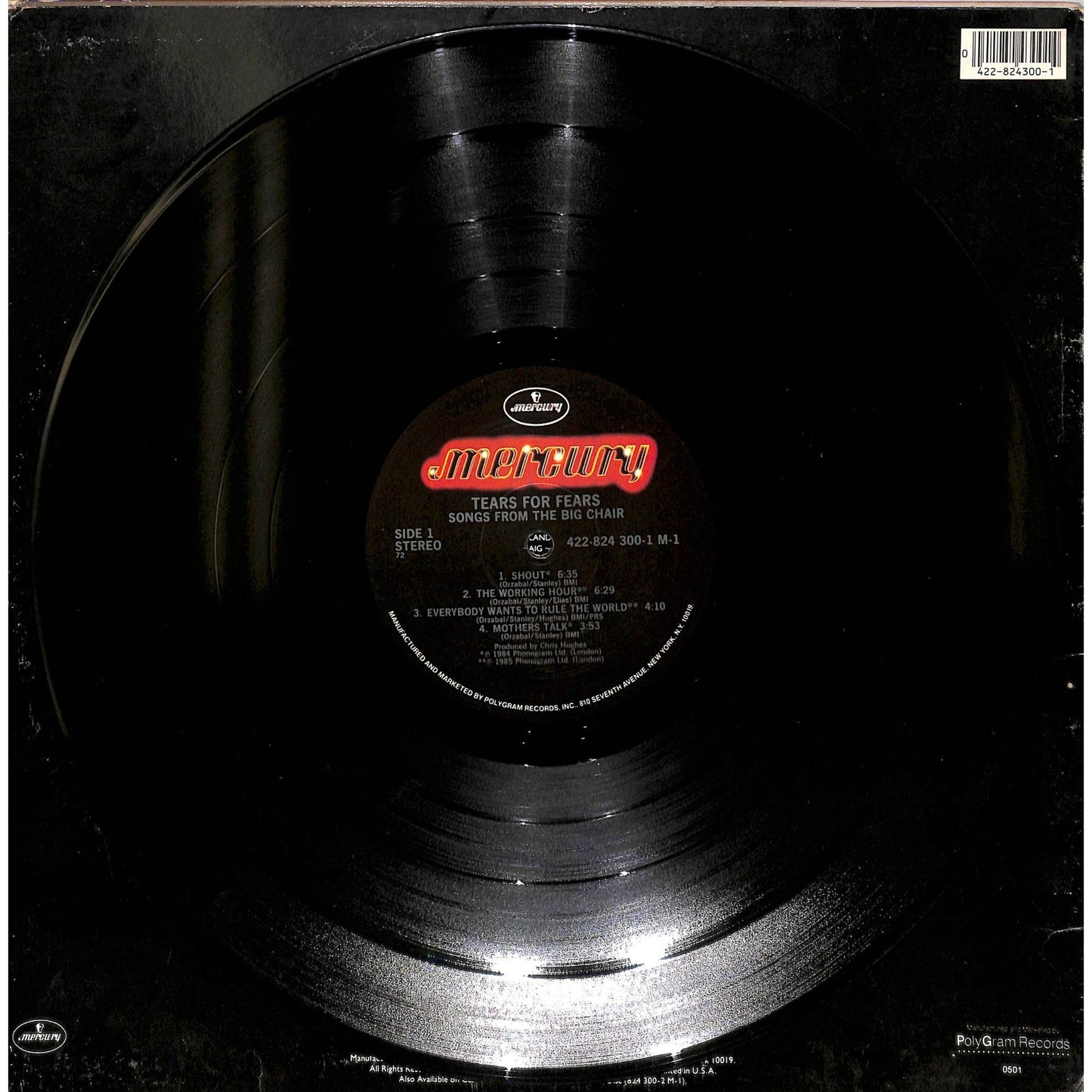 Tears for Fears - Songs from the Big Chair Vinyl Record 422-824 300-1 M-1