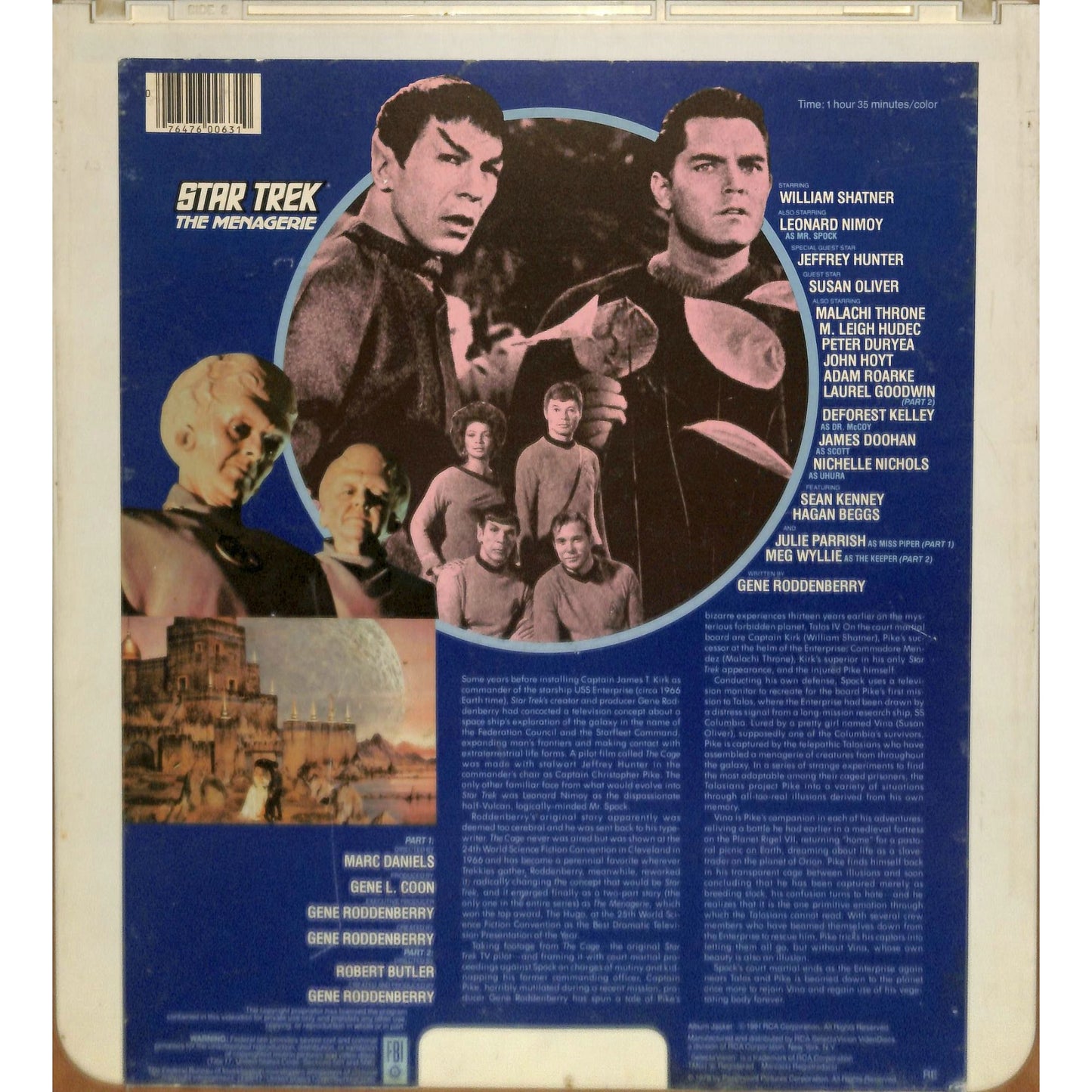 Star Trek: The Menagerie1978 Vintage CED RCA SelectaVision Videodisc TESTED WORK