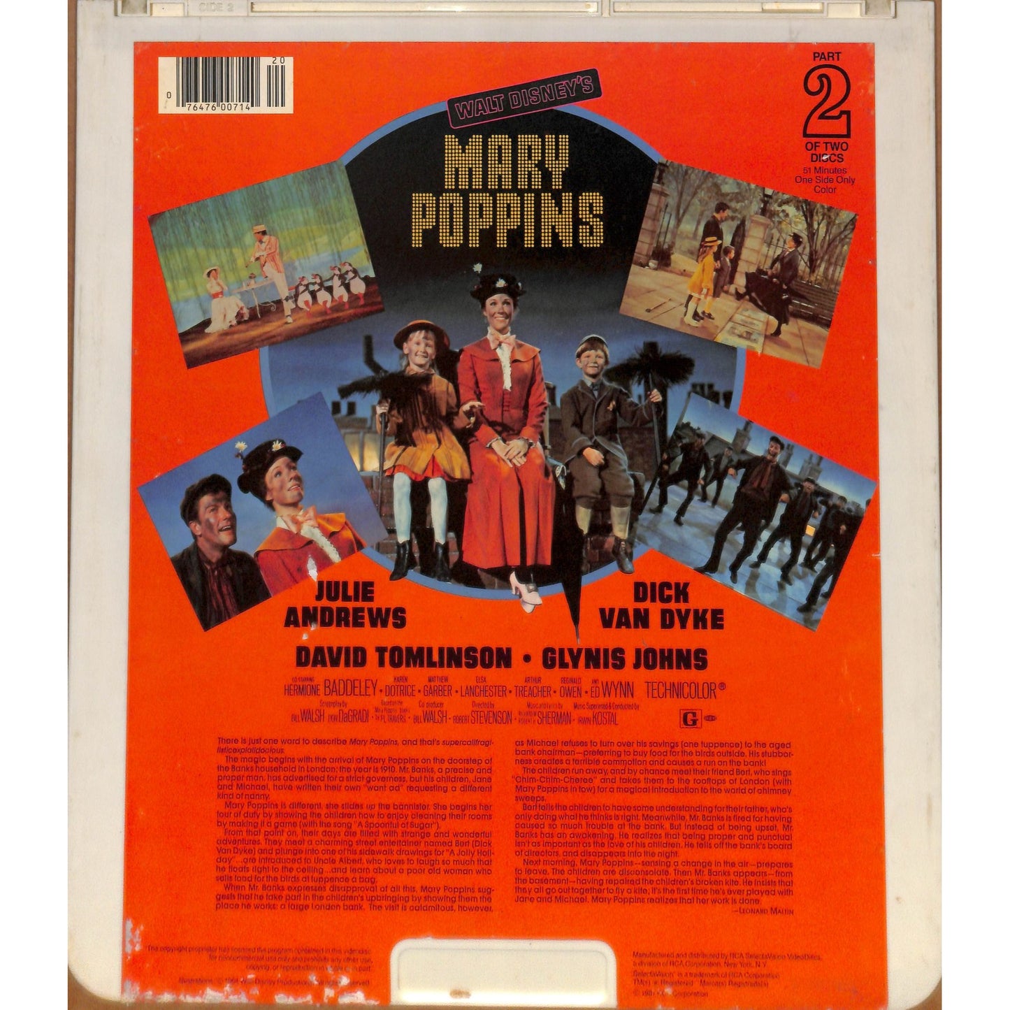 Marry Poppins (1964) Vintage CED RCA SelectaVision Videodisc TESTED WORKING