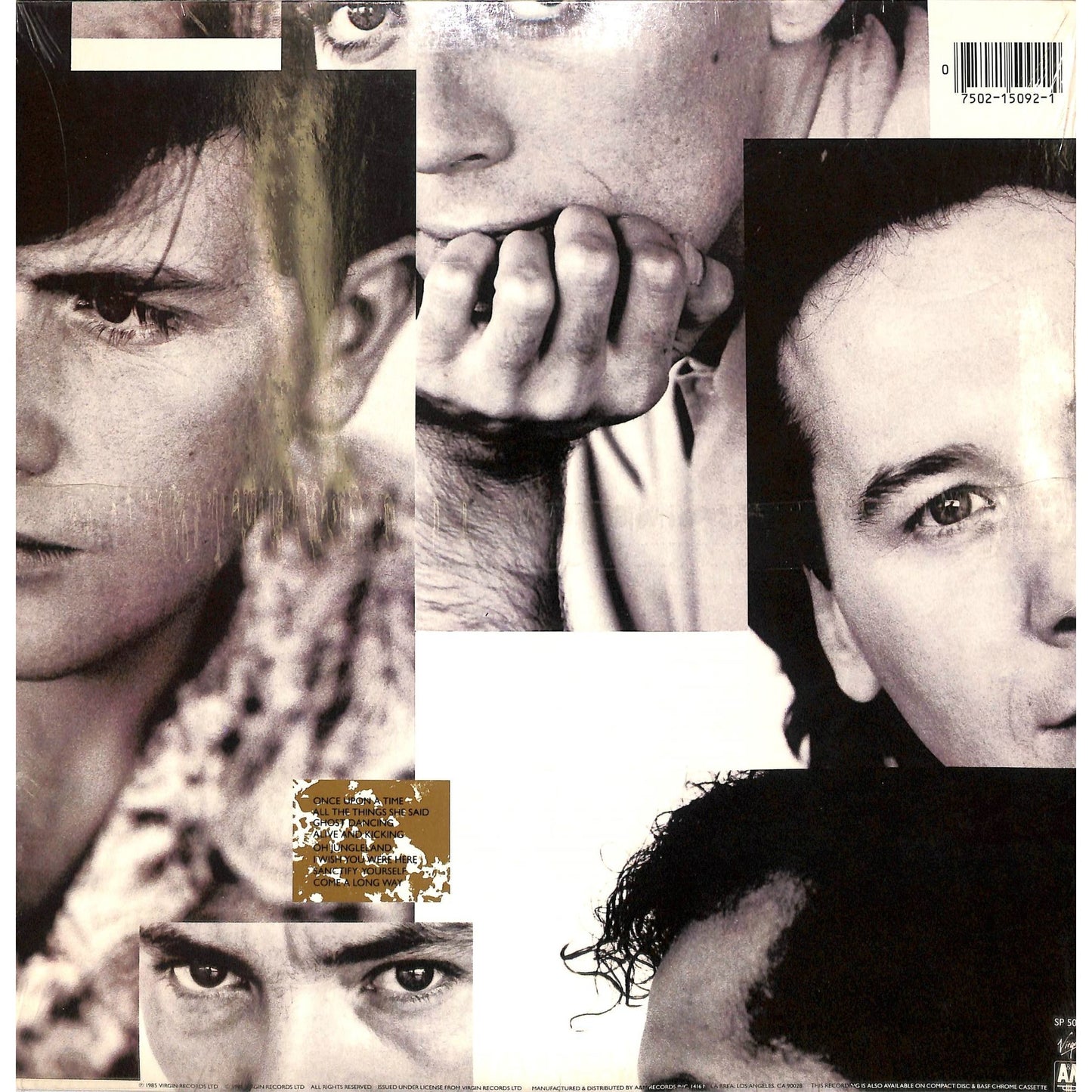 Simple Minds - Once Upon a Time Vinyl Record SP 5092