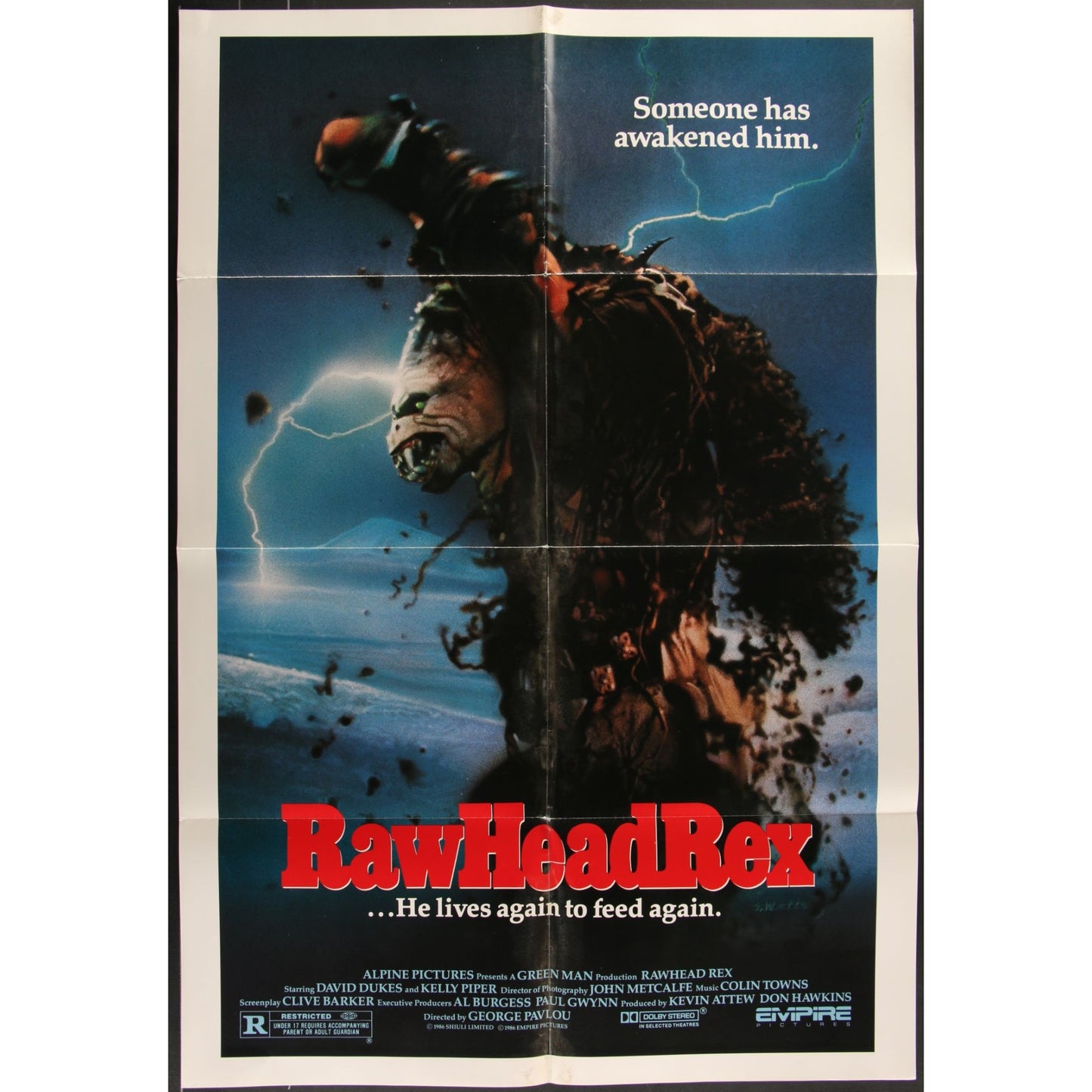 Rawhead Rex (1986) Original Movie Poster Folded 27x41