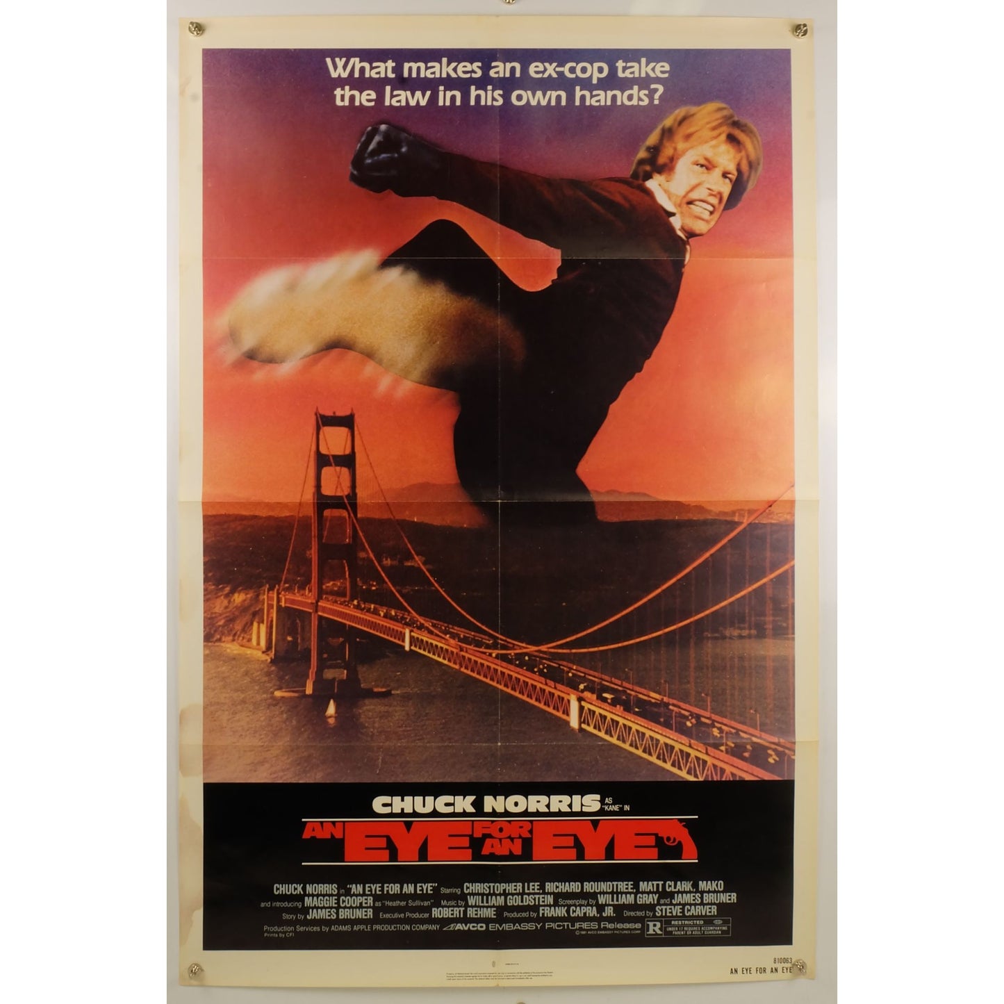 An Eye for an Eye (1981) Original Movie Poster Folded 27x41