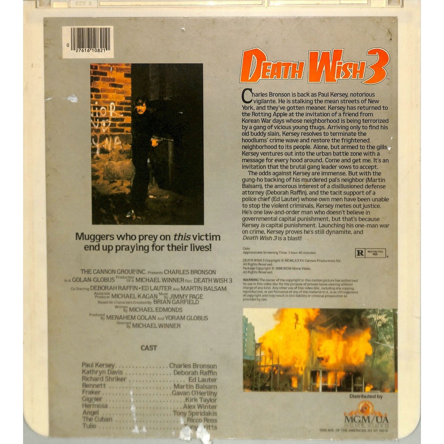 Death Wish 3 (1985) Vintage CED Videodisc