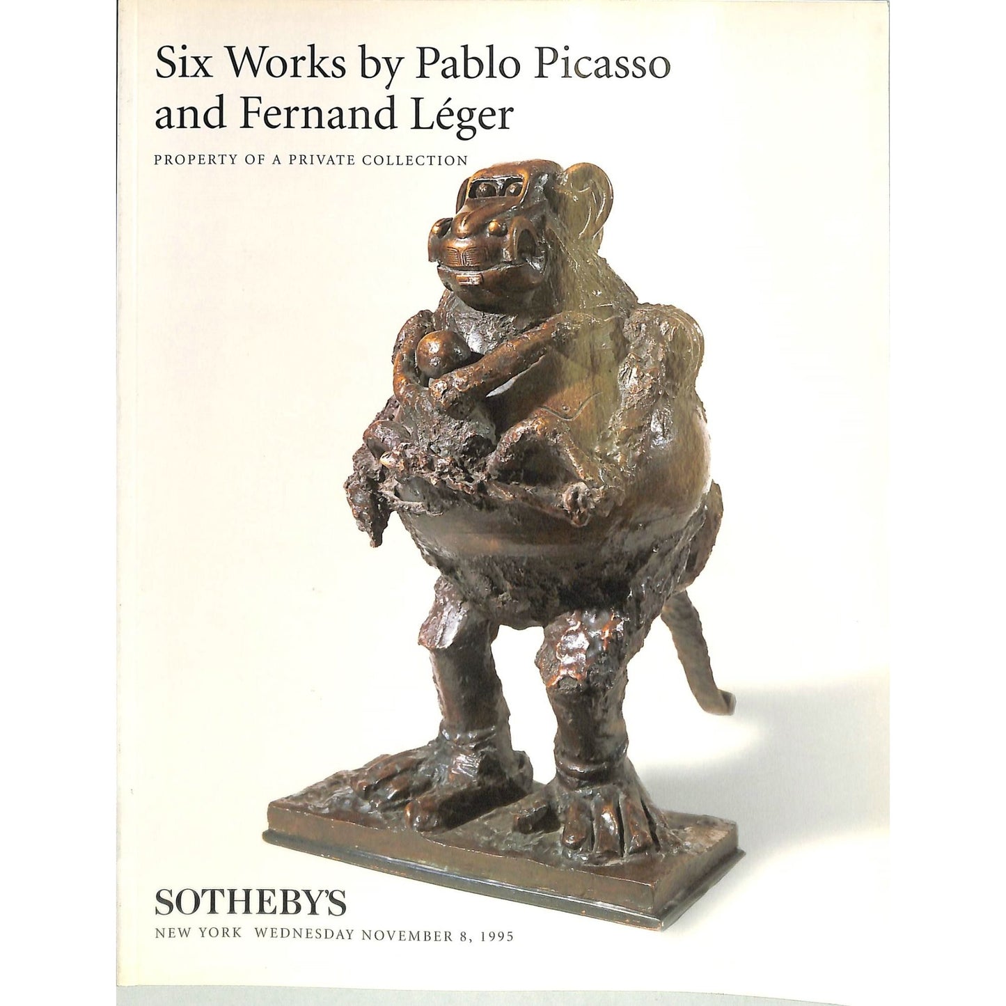 Sotheby's Six works by Pablo Picasso Auction Catalog November 8, 1995