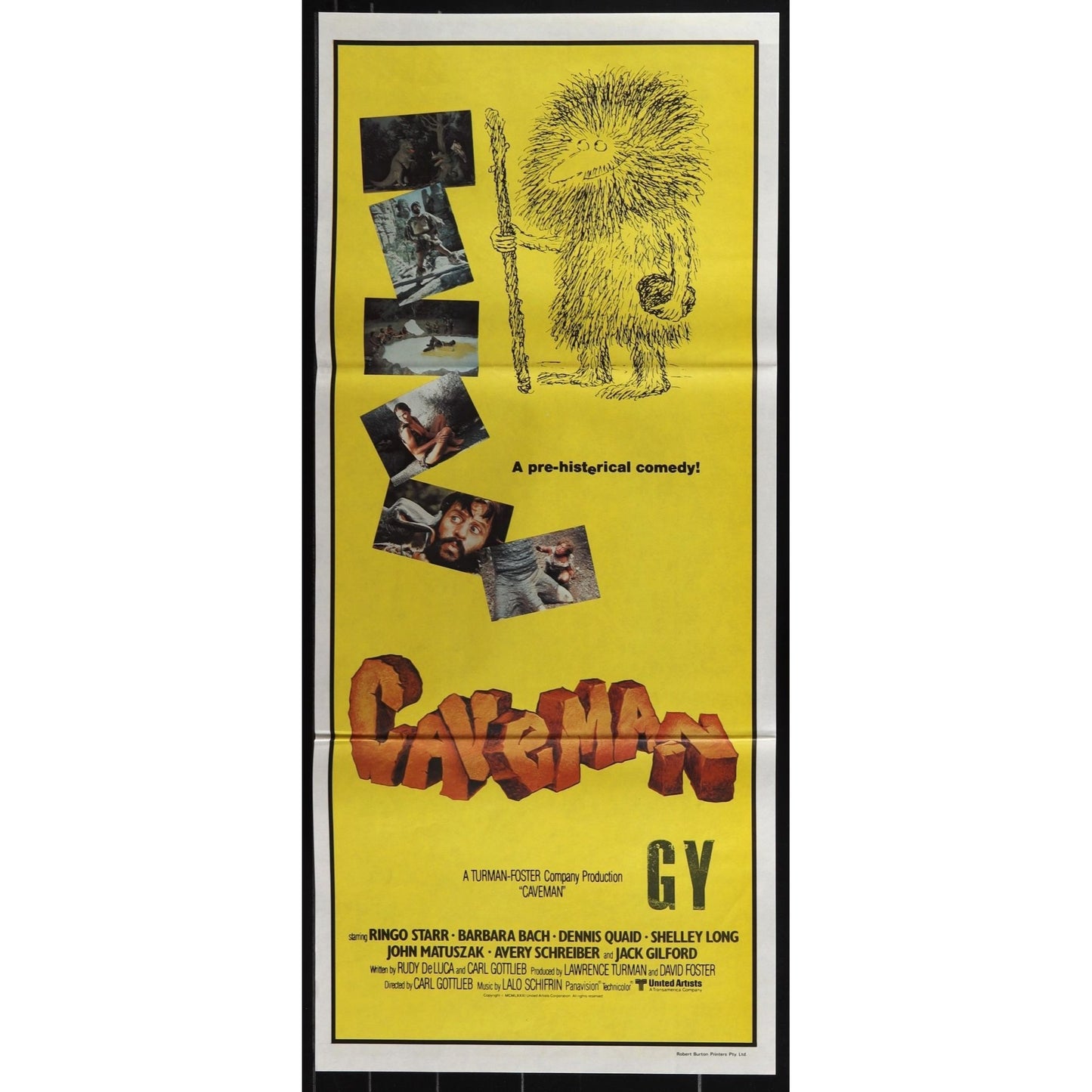 Caveman (1981) Original Australian Day Bill Movie Poster