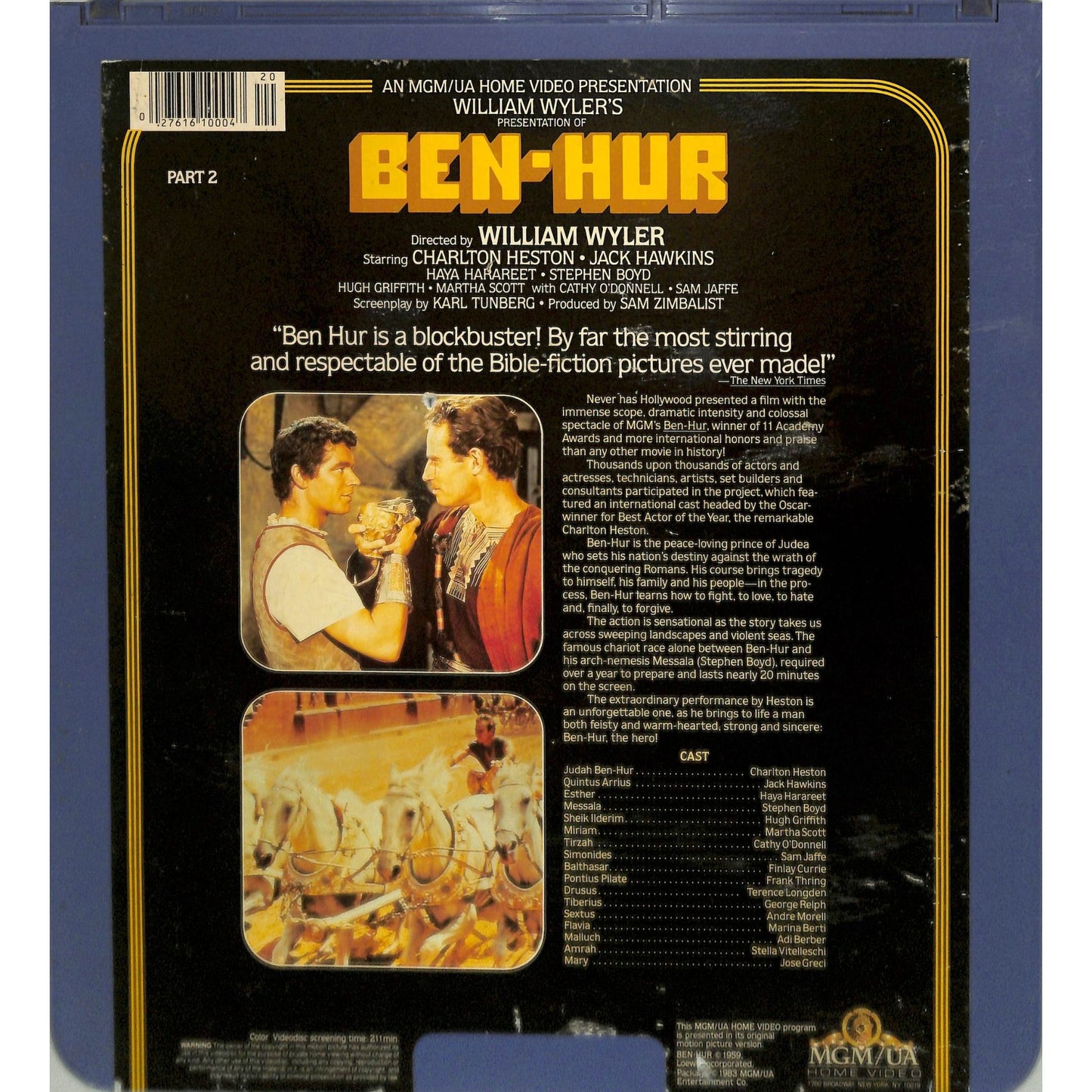 Ben-Hur (1959) Vintage Double CED Videodisc