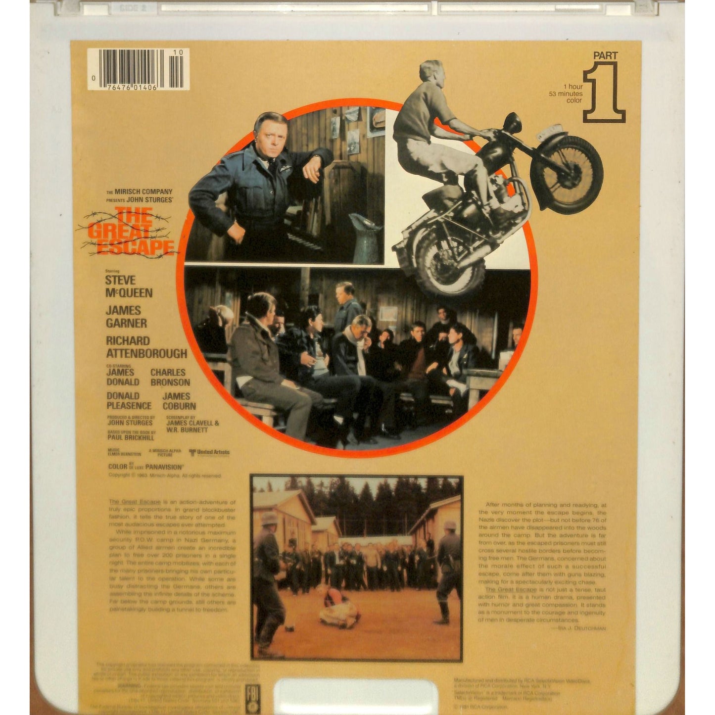 The Great Escape (1981) Vintage CED RCA SelectaVision Videodisc TESTEDWORKING