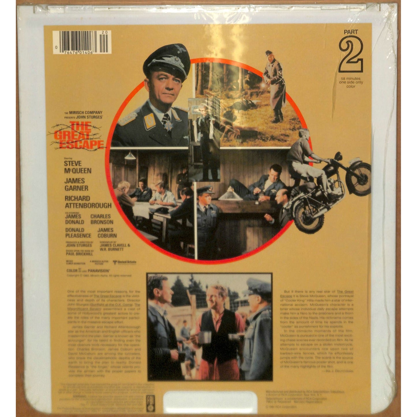 The Great Escape (1981) Vintage CED RCA SelectaVision Videodisc TESTEDWORKING
