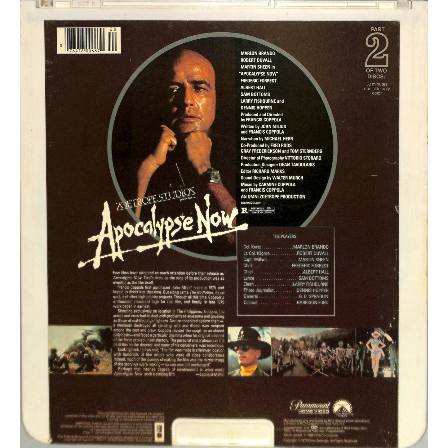 Apocalypse Now (1979) Vintage Double CED Videodisc