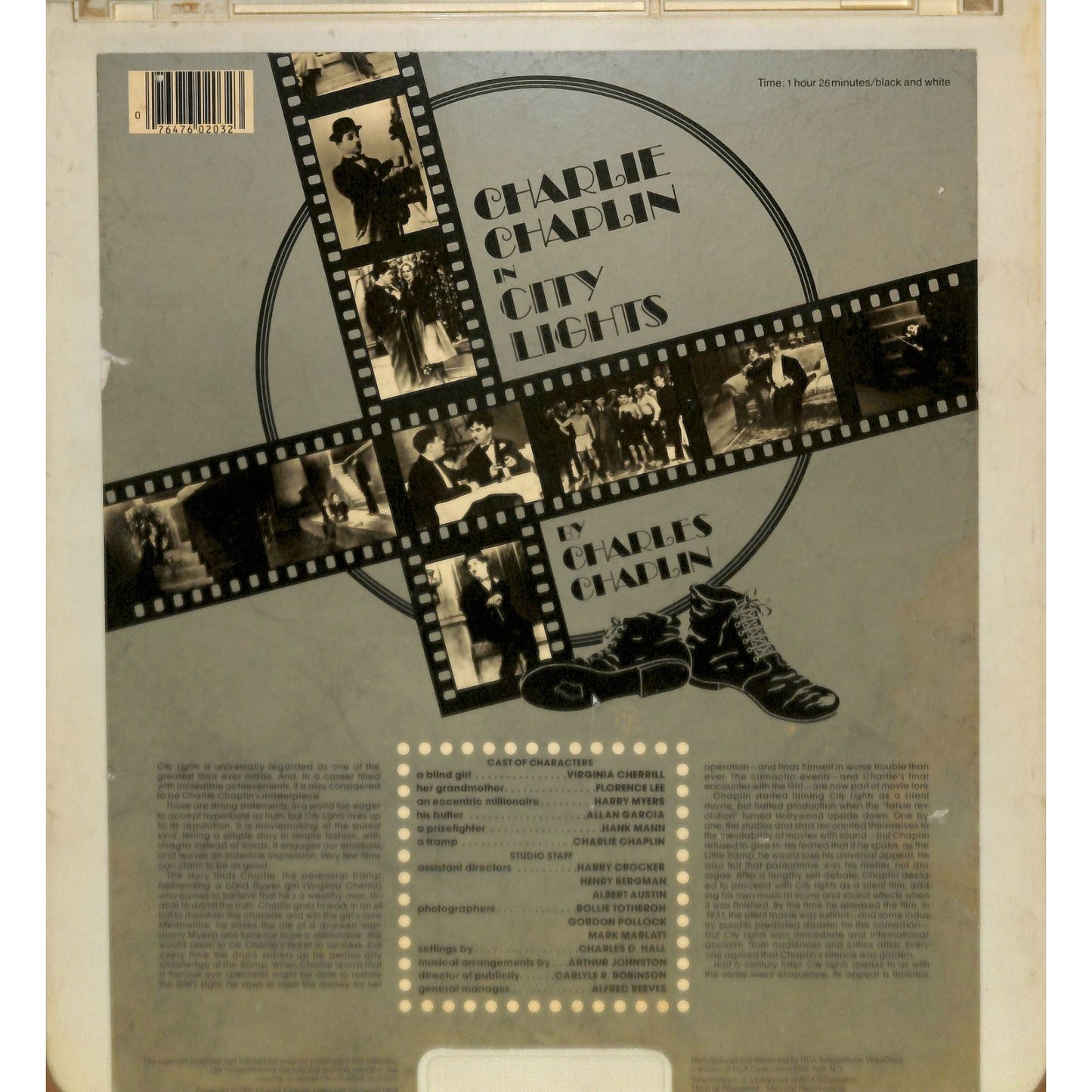 City Light (1931) Vintage CED RCA SelectaVision Videodisc TESTEDWORKING