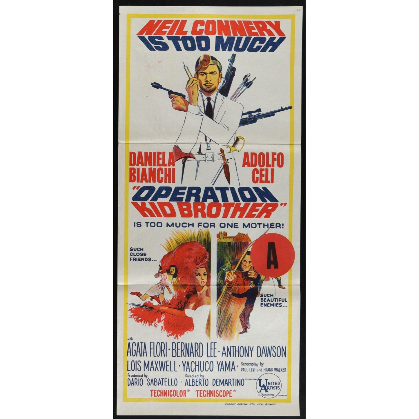 Operation Kid Brother (1967) Original Australian Daybill Movie Poster 13x30