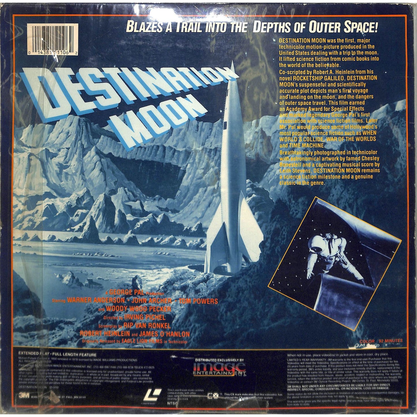 Destination Moon (1950) Laserdisc Video