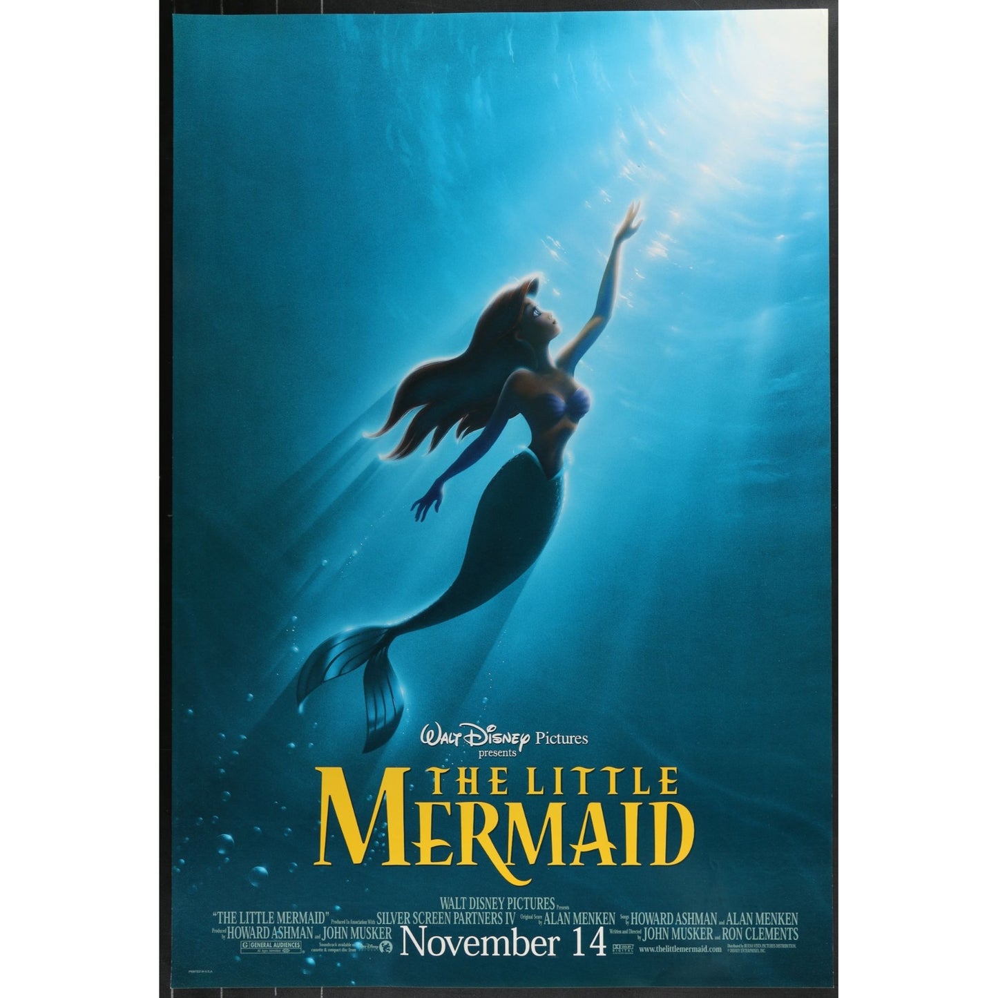 The Little Mermaid (1989) Original Double-sided Movie Poster Rolled 27x40