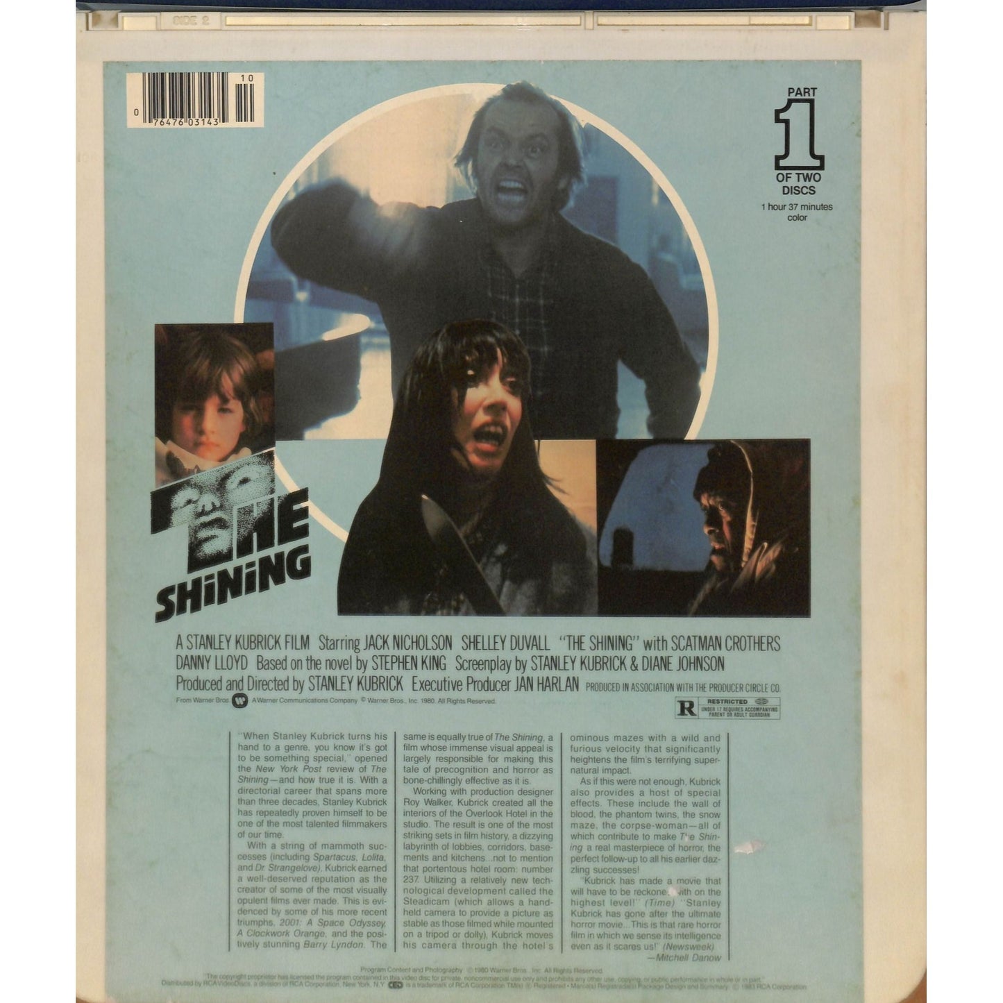 The shining Part 1 & 2 (1980) CED RCA SelectaVision TESTED WORKING.