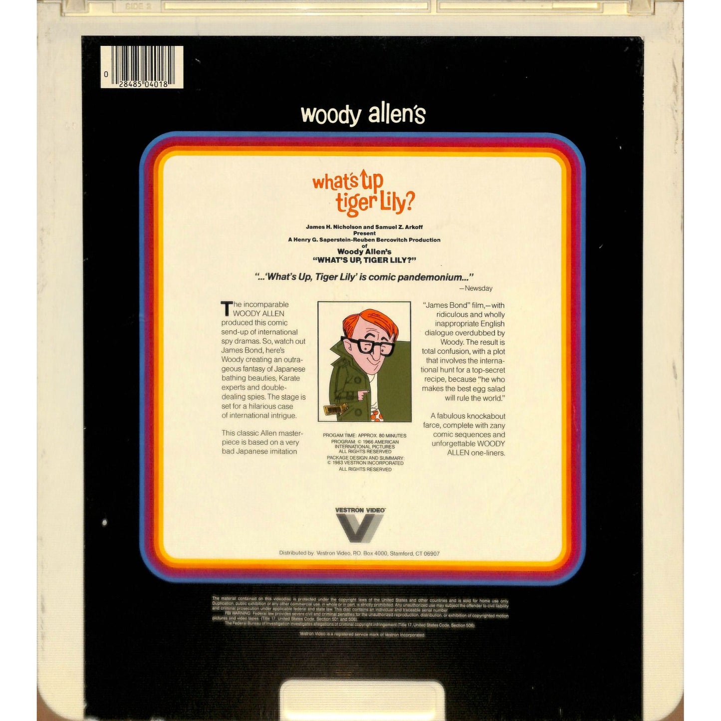 What's Up, Tiger Lily? (1966) Vintage CED Videodisc TESTED WORKING