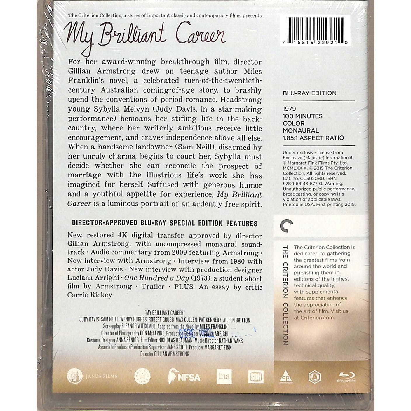 My Brilliant Career (1979) Sealed Criterion Collection Blu-Ray